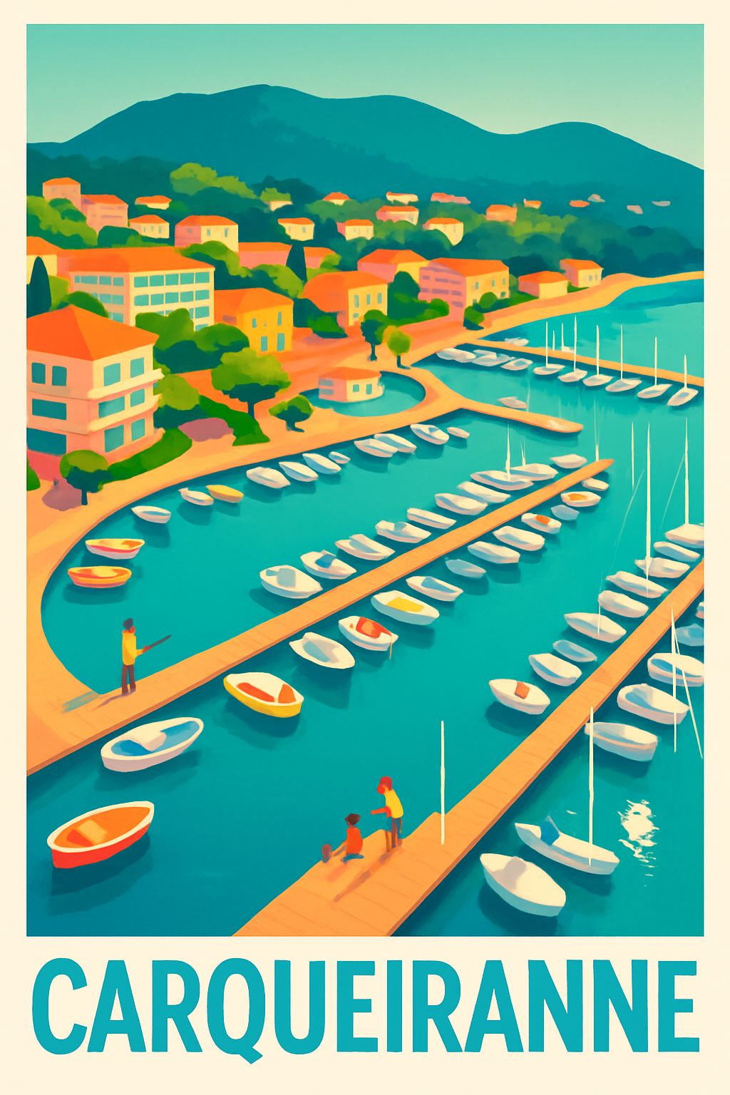 Affiche Carqueiranne — Escapade en bord de mer · poster d'art de Carqueiranne