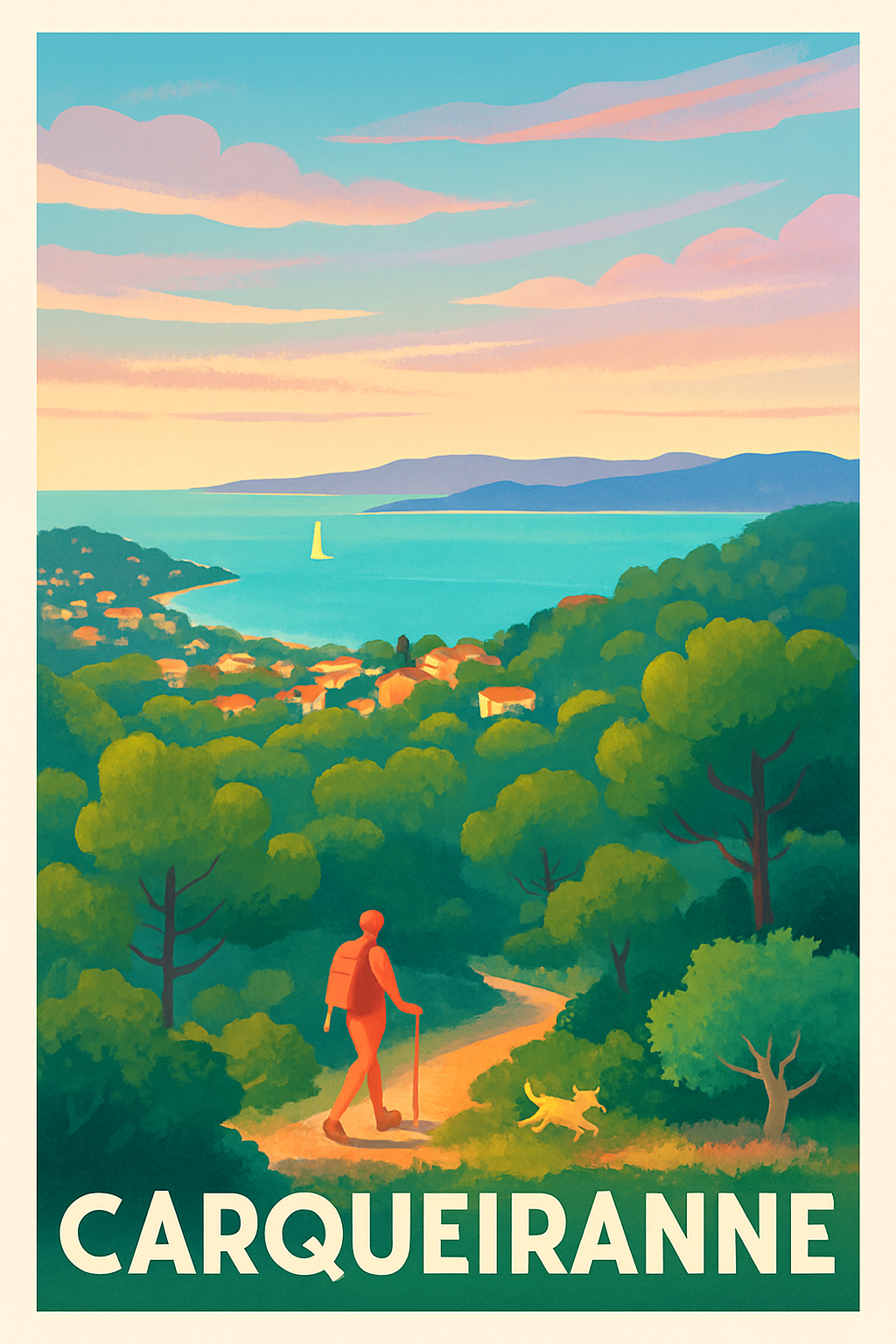 Var France Pas de Cadre / 20 × 30cm Affiche de Carqueiranne - Évasion Nature et Littoral Provençal