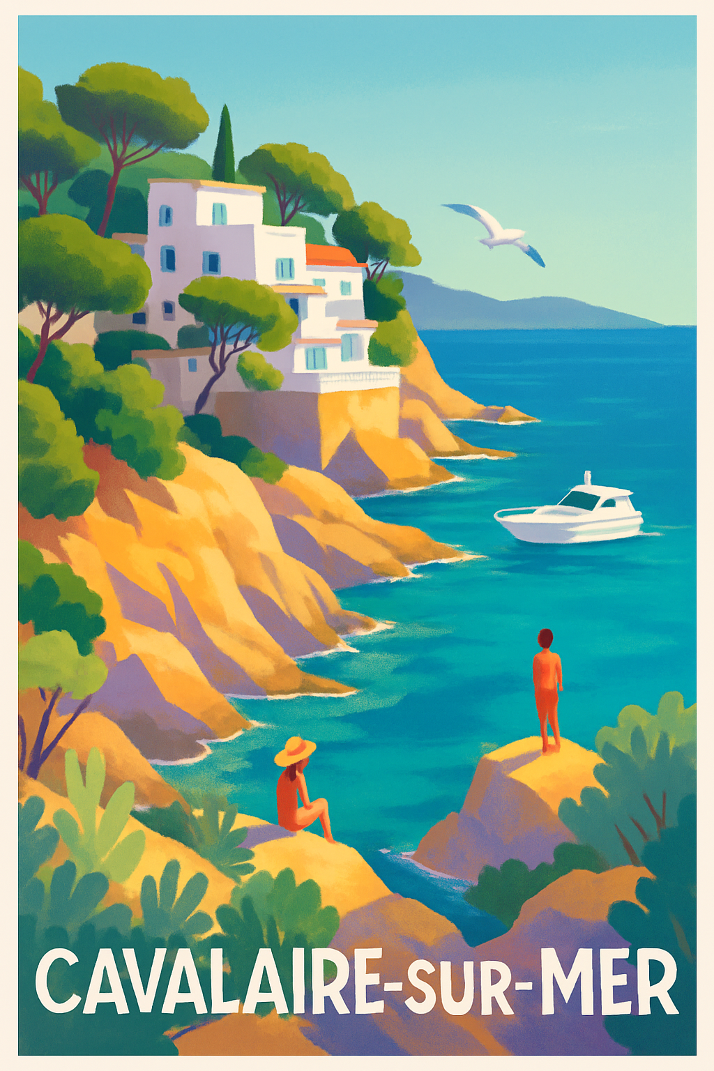 Affiche Cavalaire-sur-Mer — Évasion solaire sur la Côte d'Azur · poster d'art de Cavalaire-sur-Mer