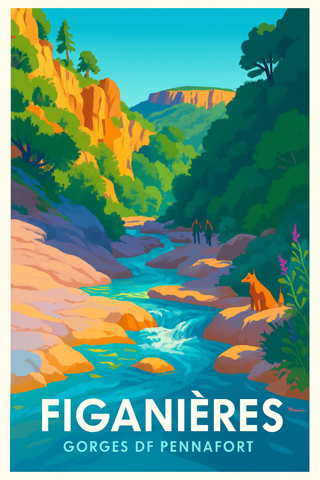 Affiche Figanières — Escapade nature aux Gorges de Pennafort · poster d'art de Figanières