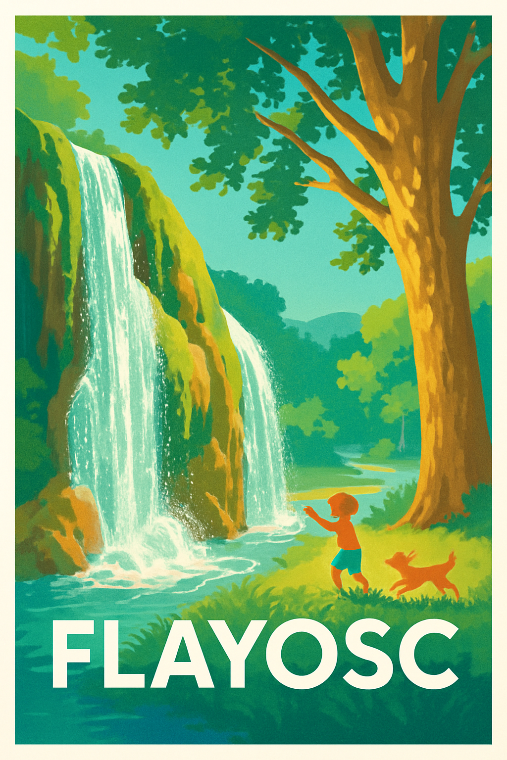 Affiche Flayosc — Évasion naturelle au cœur des cascades · poster d'art de Flayosc