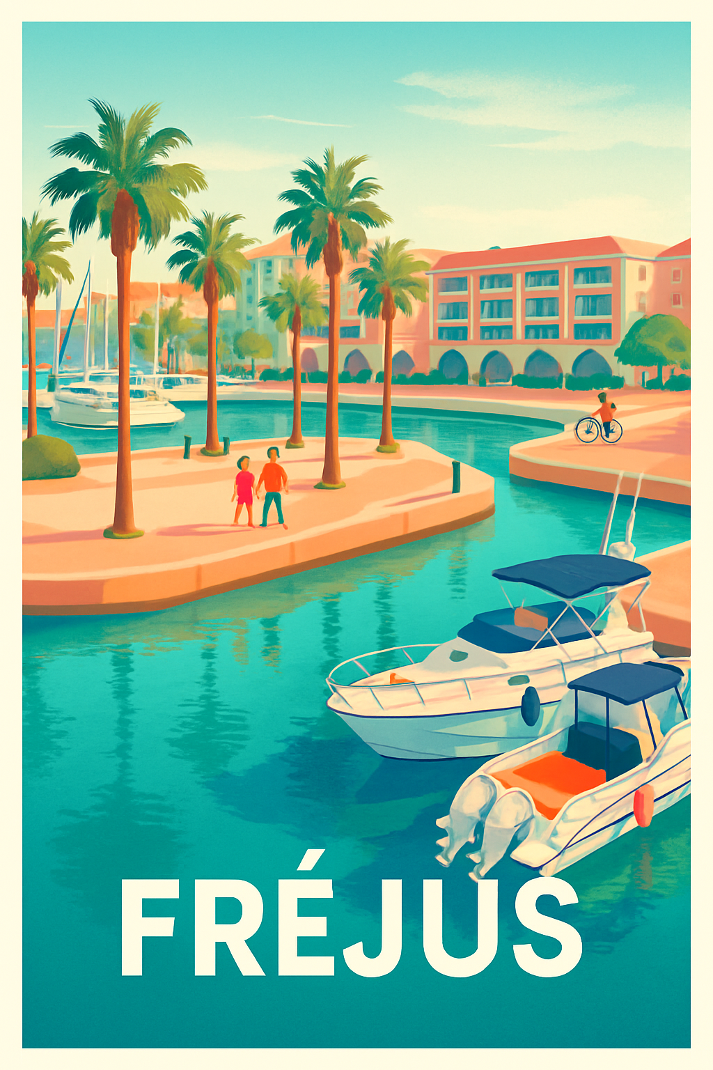 Affiche Fréjus — Évasion et douceur au bord de l'eau · poster d'art de Fréjus