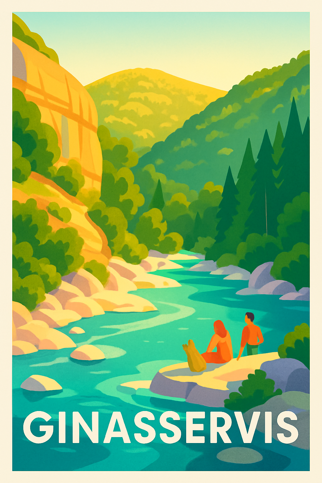 Affiche Ginasservis — Un havre nature au bord de l'eau · poster d'art de Ginasservis
