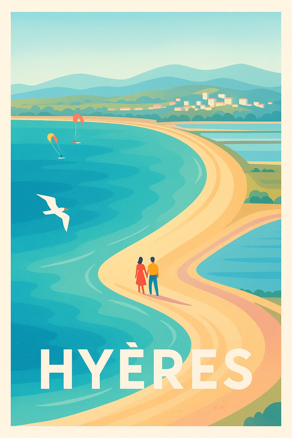 Var France Pas de Cadre / 20 × 30cm Affiche de Hyères - Escapade entre mer et nature
