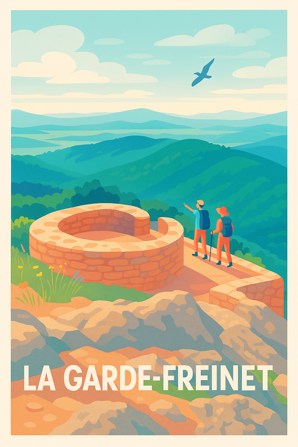 Var France Pas de Cadre / 20 × 30cm Affiche de La Garde-Freinet - Évasion en pleine nature provençale