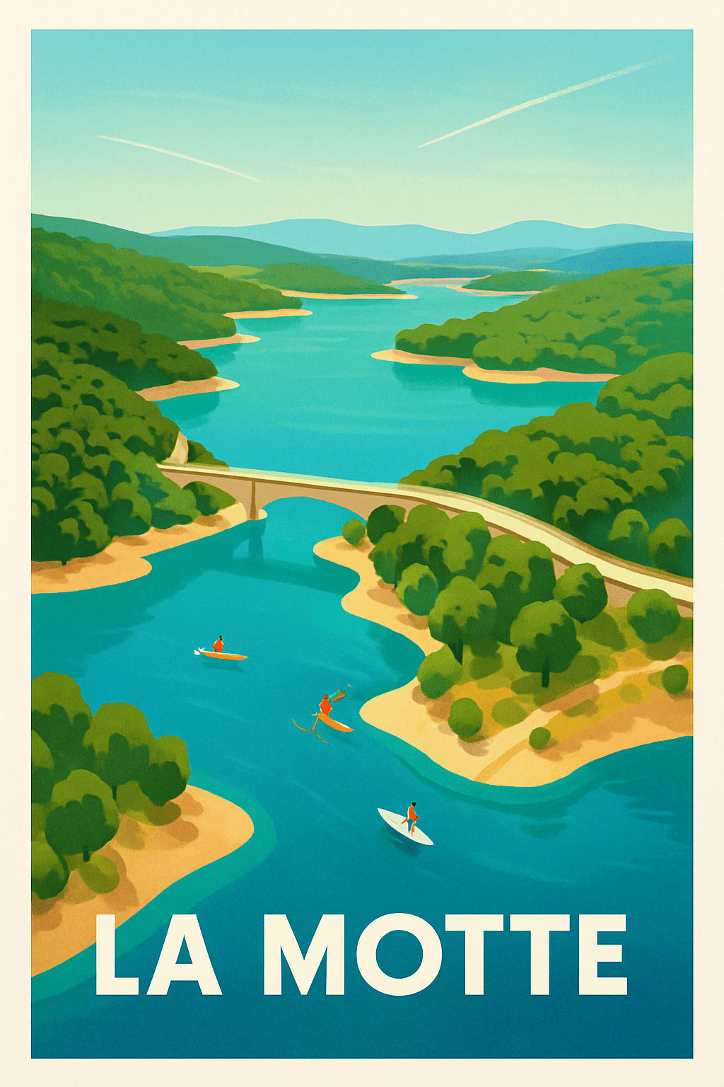 Var France Pas de Cadre / 20 × 30cm Affiche de La Motte - Évasion au fil de l'eau