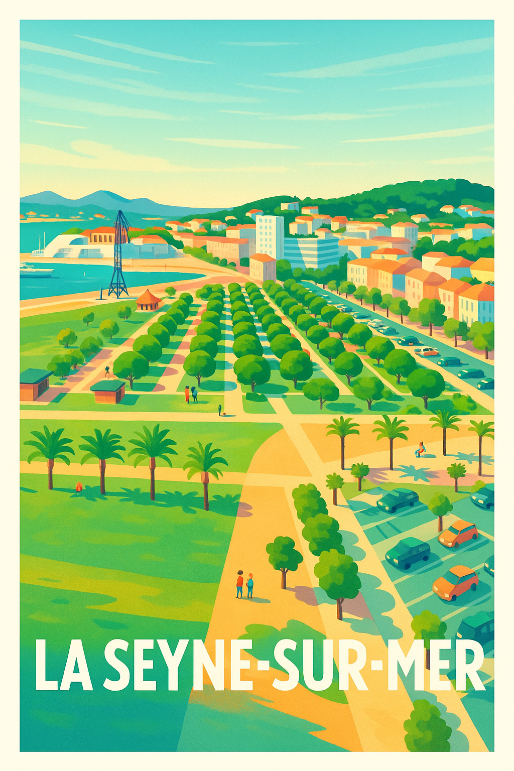 Affiche La Seyne-sur-Mer — Une escapade ensoleillée en bord de mer · poster d'art de La Seyne-sur-Mer