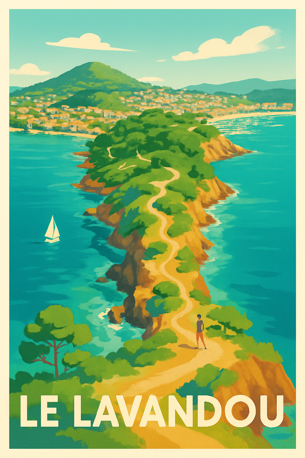 Var France Pas de Cadre / 20 × 30cm Affiche de Le Lavandou - L'escapade nature en bord de mer