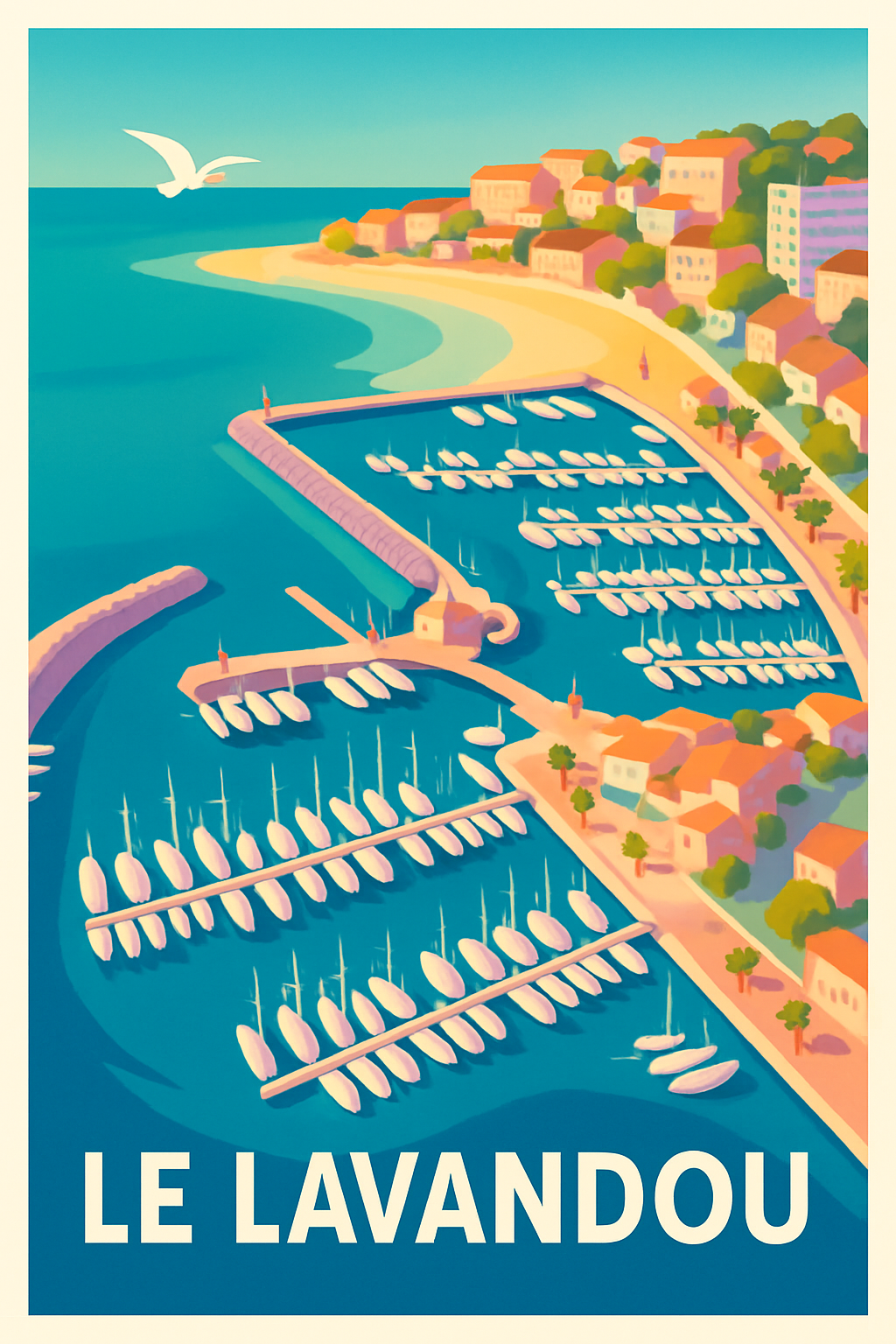 Affiche Le Lavandou — L'évasion méditerranéenne en couleurs · poster d'art de Le Lavandou
