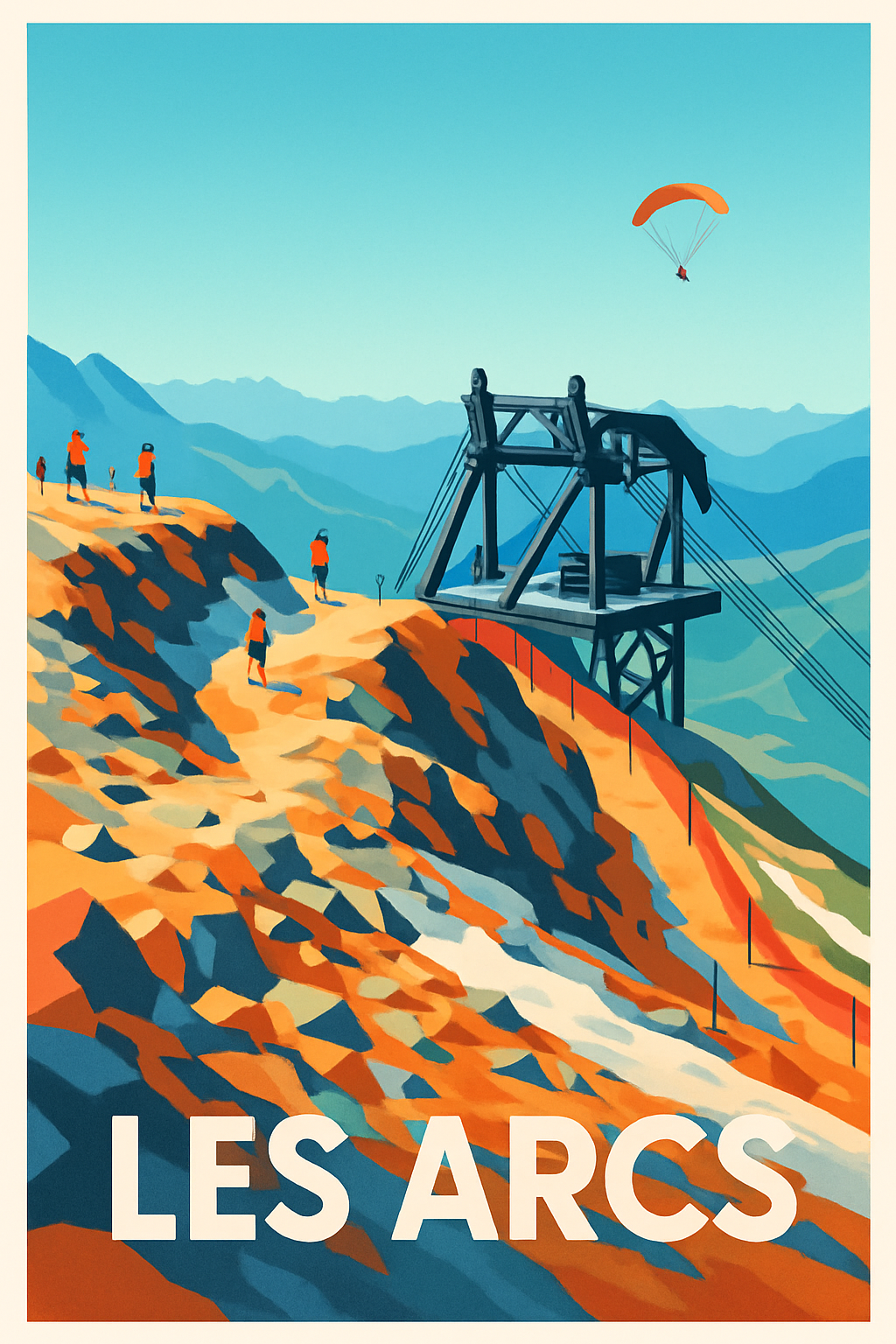 Affiche Les Arcs — Aventure en altitude et panoramas grandioses · poster d'art de Les Arcs