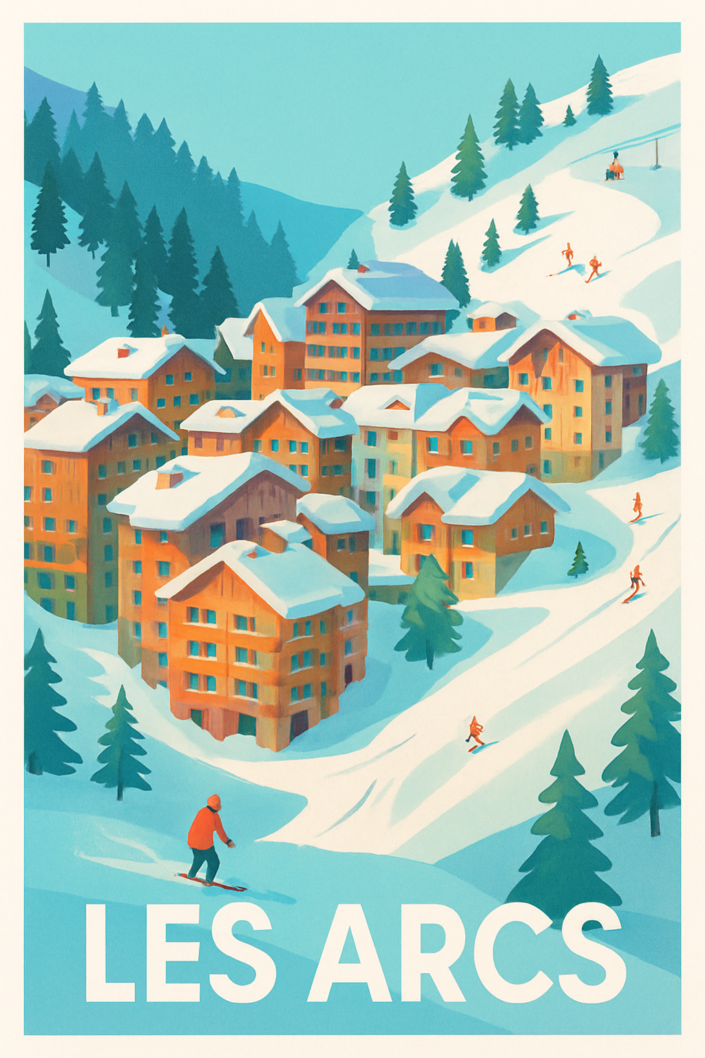Affiche Les Arcs — Escapade hivernale au cœur des Alpes · poster d'art de Les Arcs
