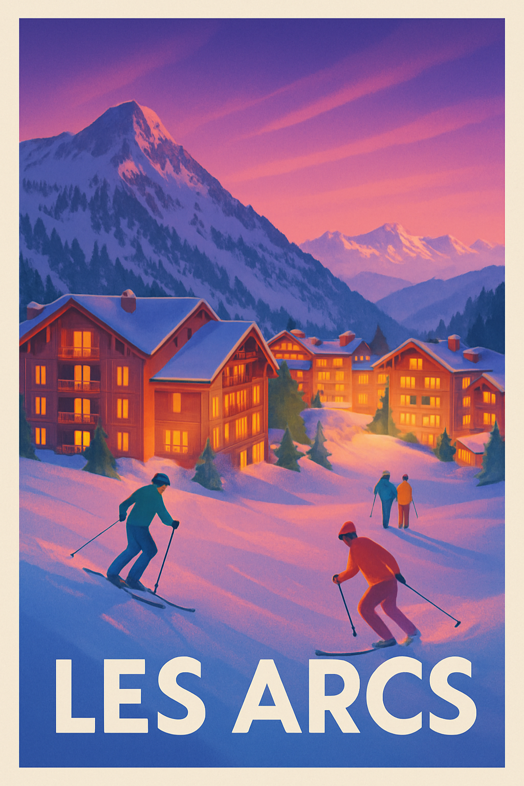 Affiche Les Arcs — Évasion hivernale en montagne · poster d'art de Les Arcs