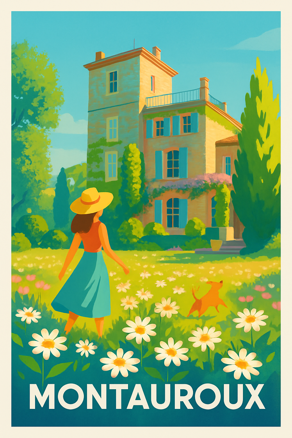 Affiche Montauroux — Balade bucolique en Provence · poster d'art de Montauroux