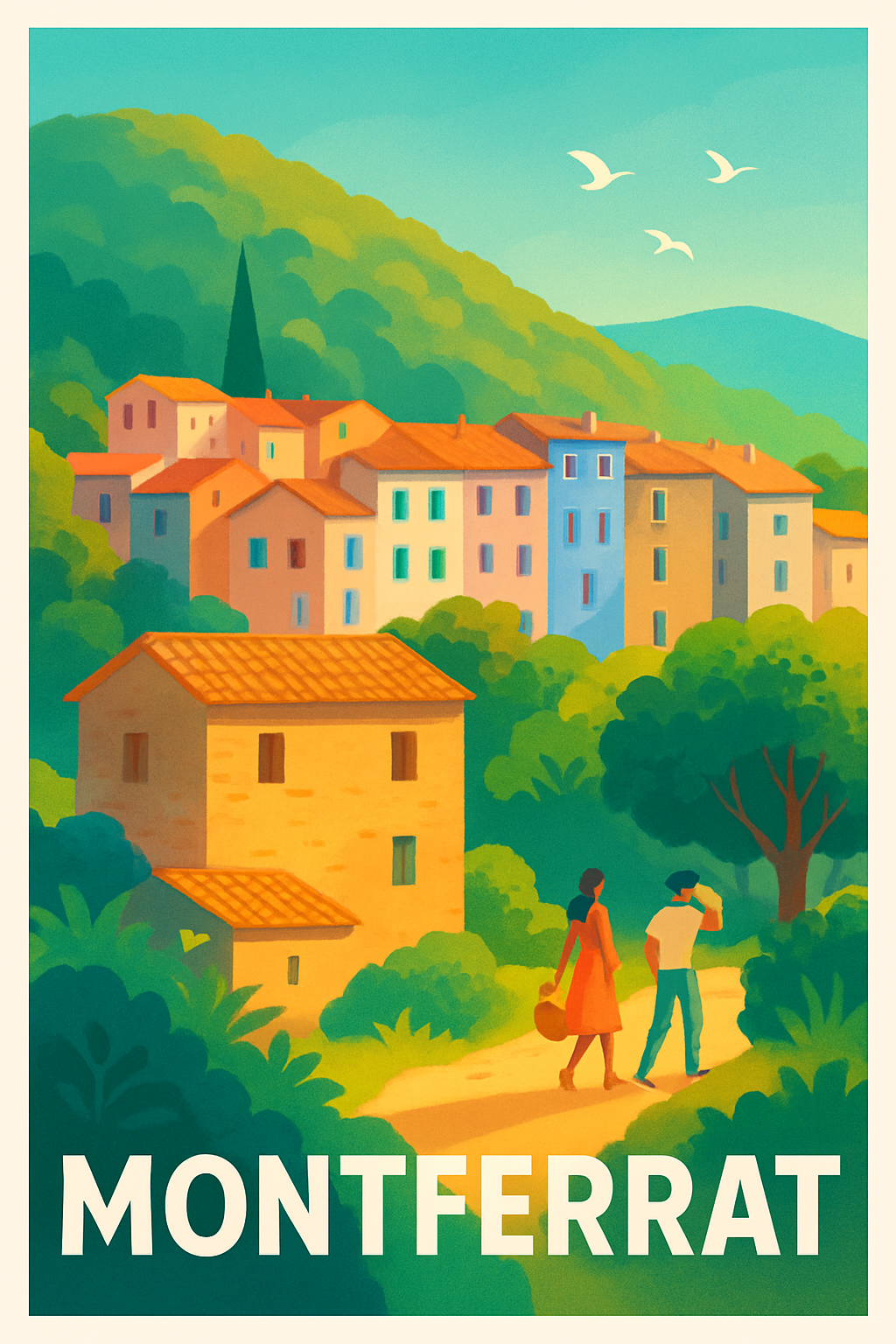 Var France Pas de Cadre / 20 × 30cm Affiche de Montferrat - L'évasion bucolique au cœur de la nature