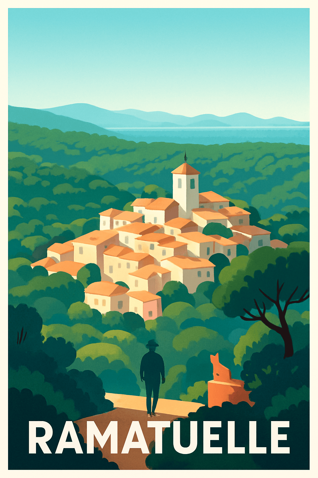 Affiche Ramatuelle — Charme et sérénité en Provence · poster d'art de Ramatuelle