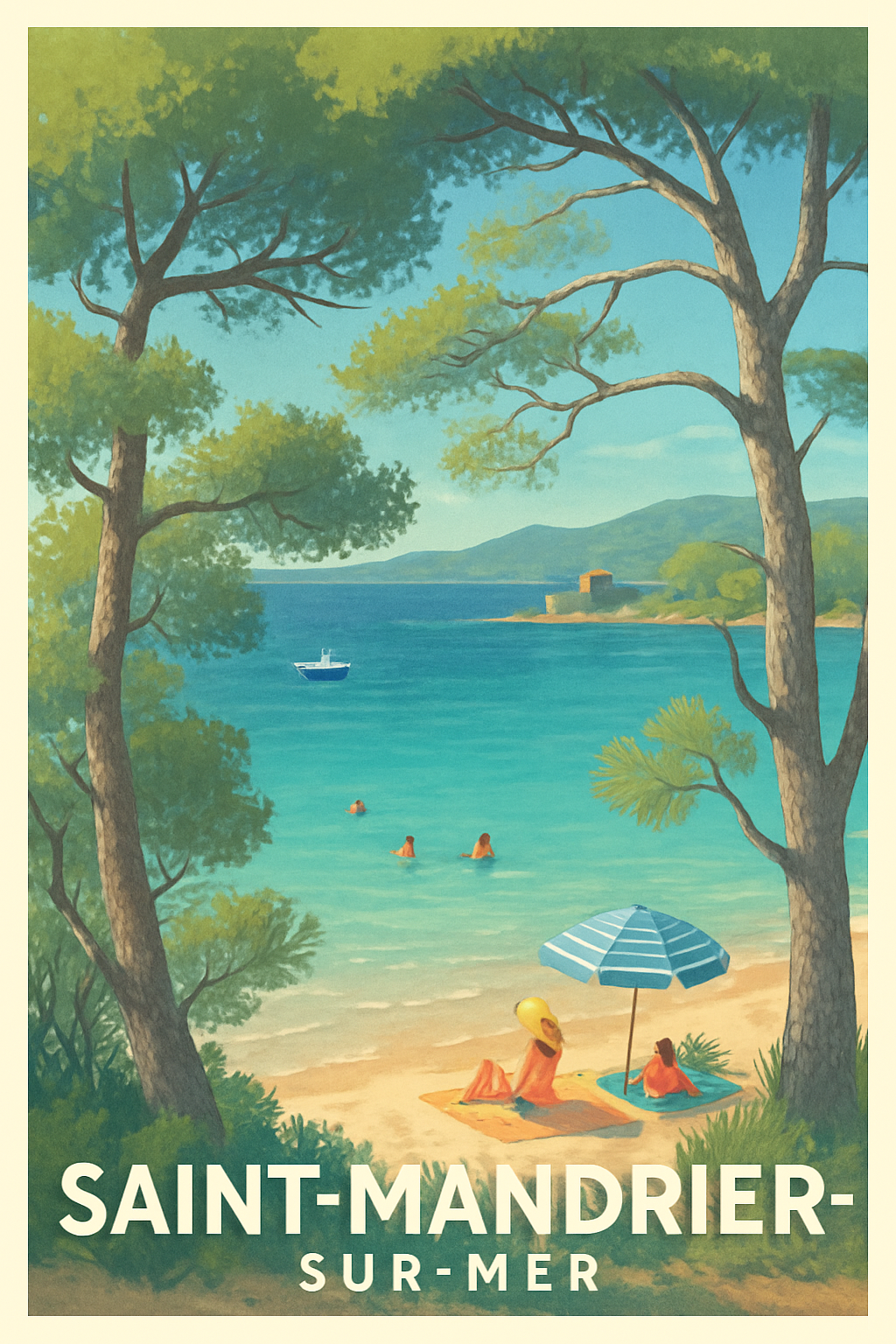 Var France Pas de Cadre / 20 × 30cm Affiche de Saint-Mandrier-sur-Mer - Évasion et douceur méditerranéenne