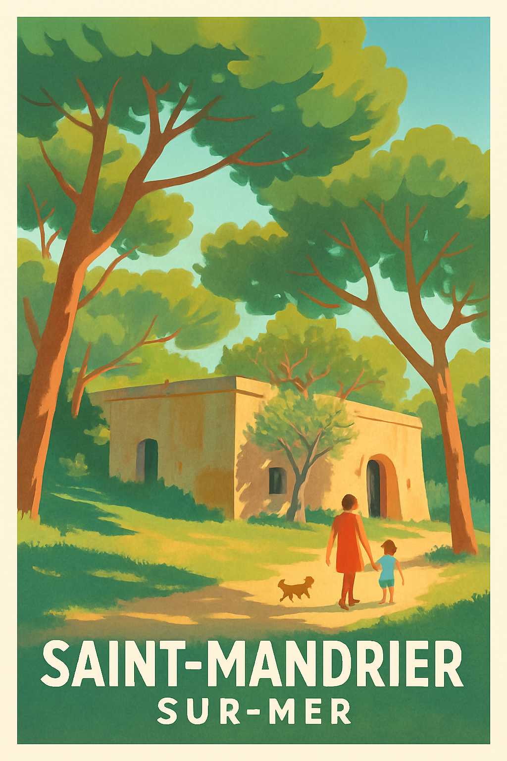Affiche Saint-Mandrier-sur-Mer — Promenade bucolique en Provence · poster d'art de Saint-Mandrier-sur-Mer