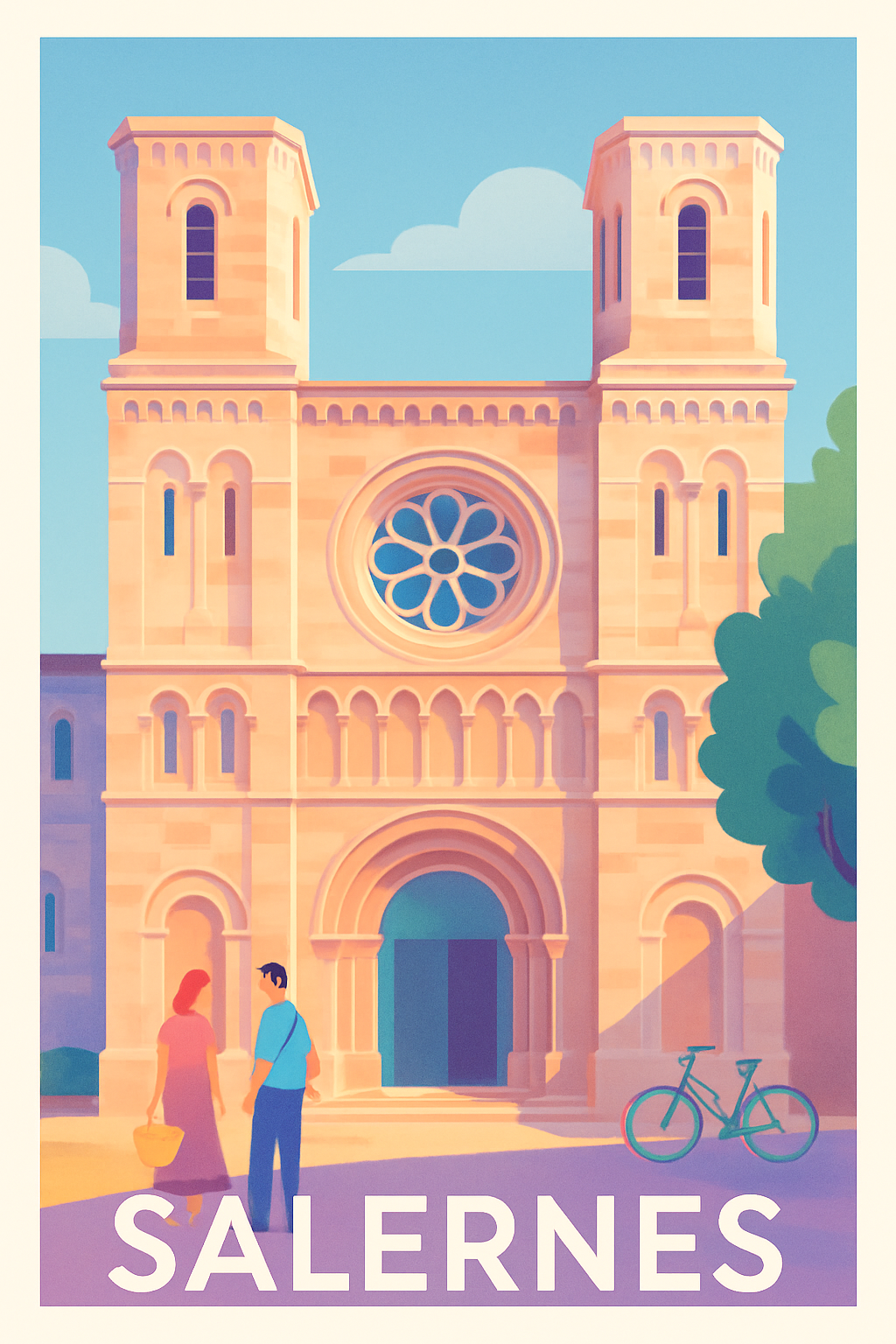 Var France Pas de Cadre / 20 × 30cm Affiche de Salernes - Charme et Sérénité Méditerranéenne