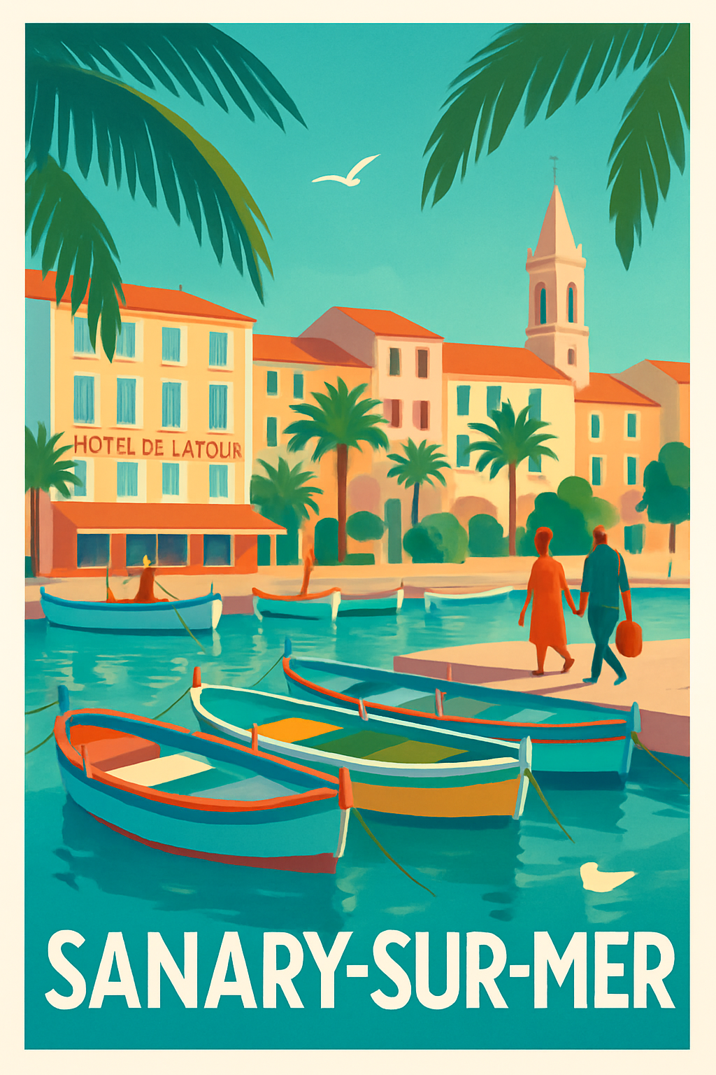 Affiche Sanary-sur-Mer — Charme méditerranéen au bord de l'eau · poster d'art de Sanary-sur-Mer