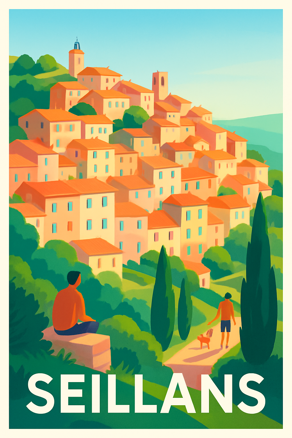Affiche Seillans — Le charme provençal au cœur du village · poster d'art de Seillans