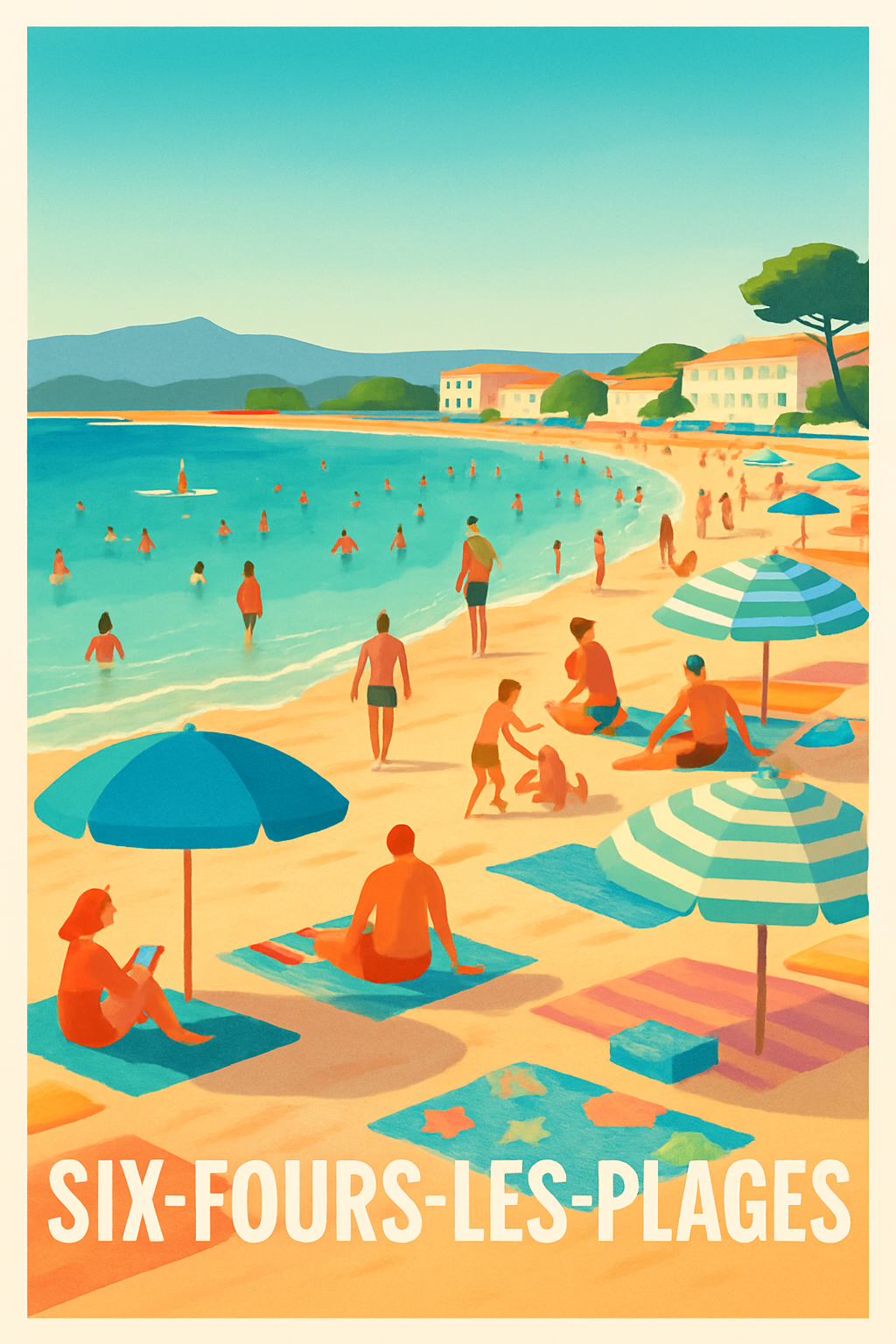 Affiche Six-Fours-les-Plages — Ambiance estivale et douceur méditerranéenne · poster d'art de Six-Fours-les-Plages