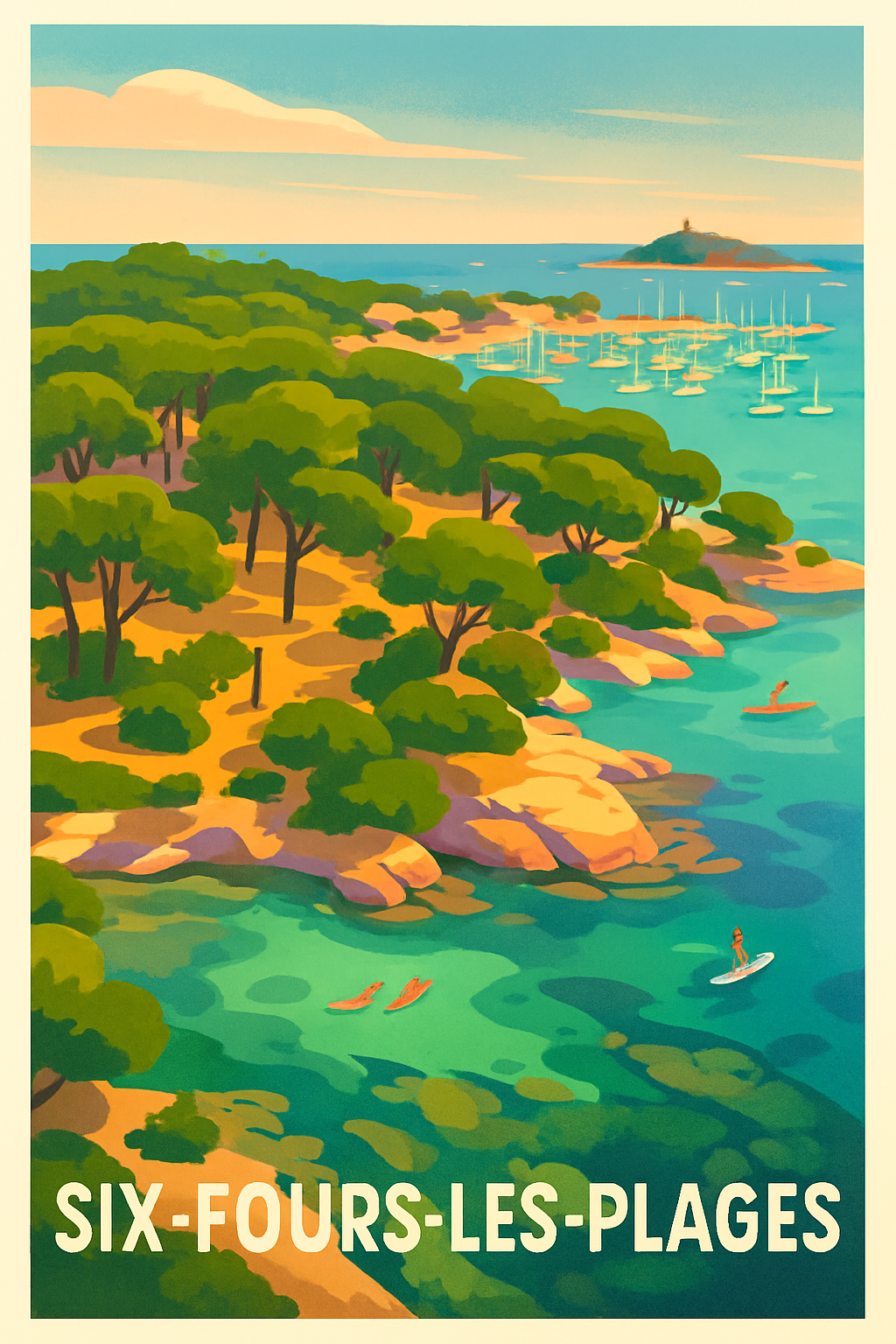 Var France Pas de Cadre / 20 × 30cm Affiche de Six-Fours-les-Plages - Plongez au cœur de la Méditerranée
