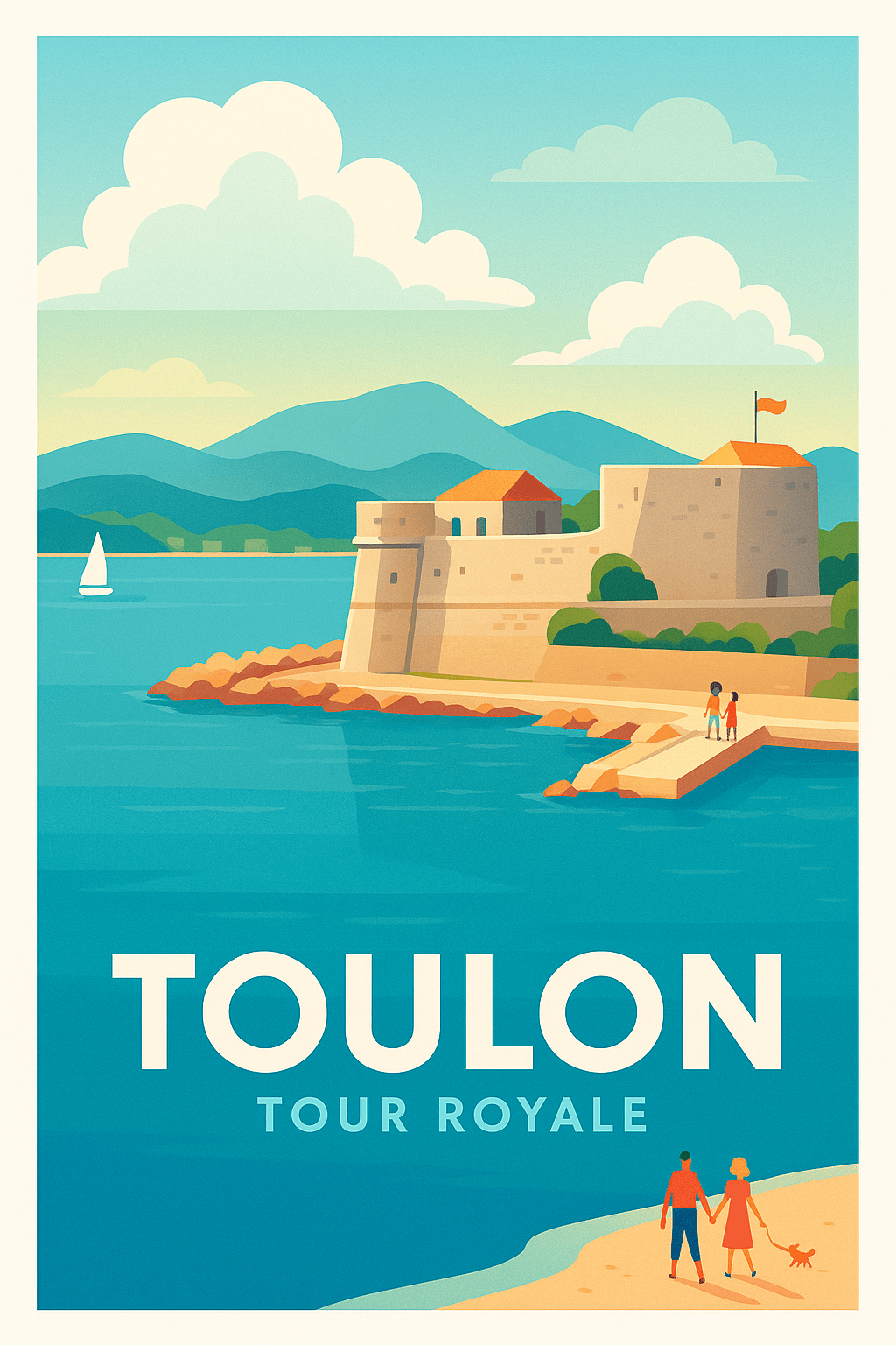 Var France Pas de Cadre / 20 × 30cm Affiche de Toulon - Entre mer et histoire