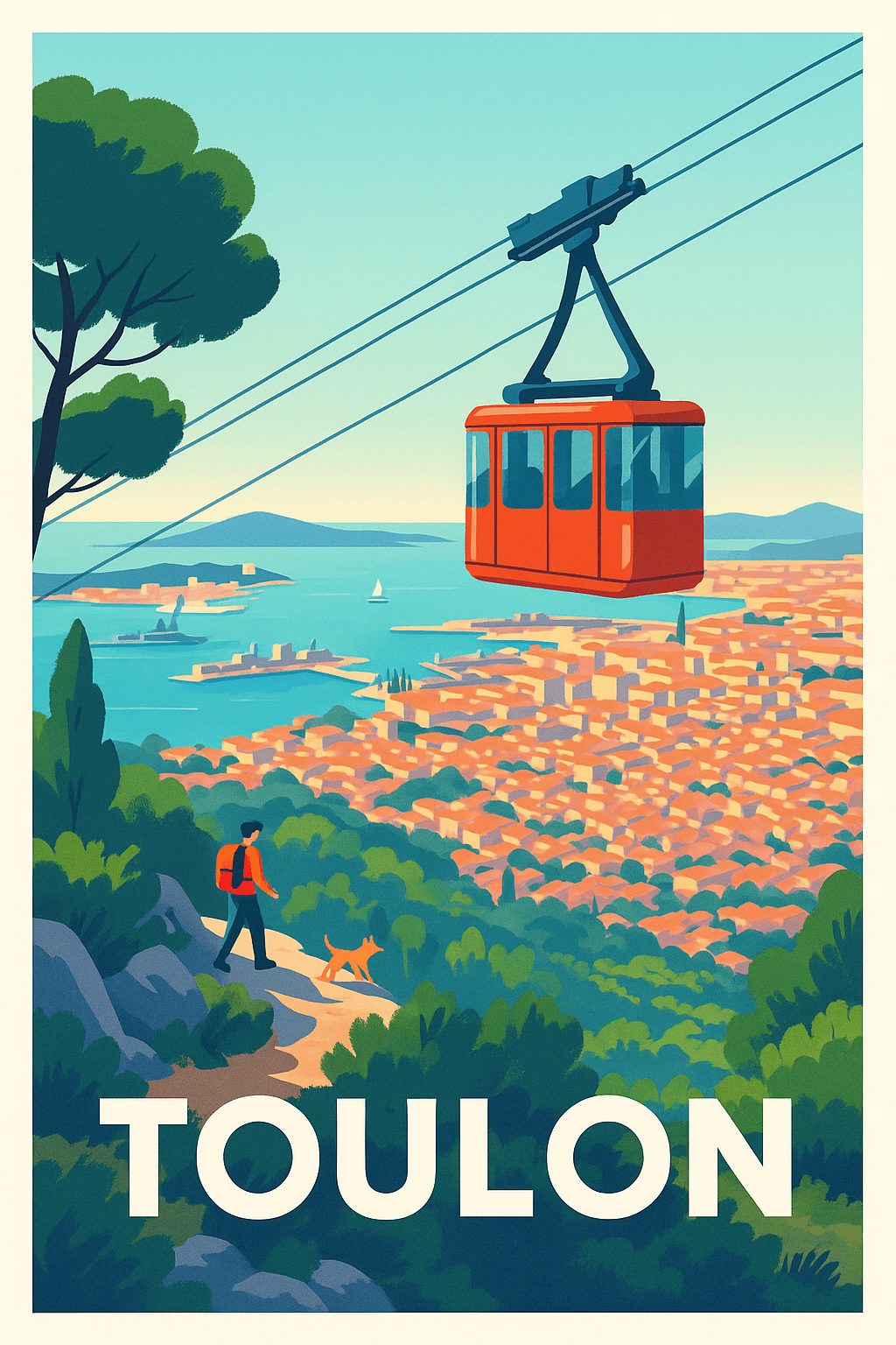 Var France Pas de Cadre / 20 × 30cm Affiche de Toulon - Entre mer et montagne