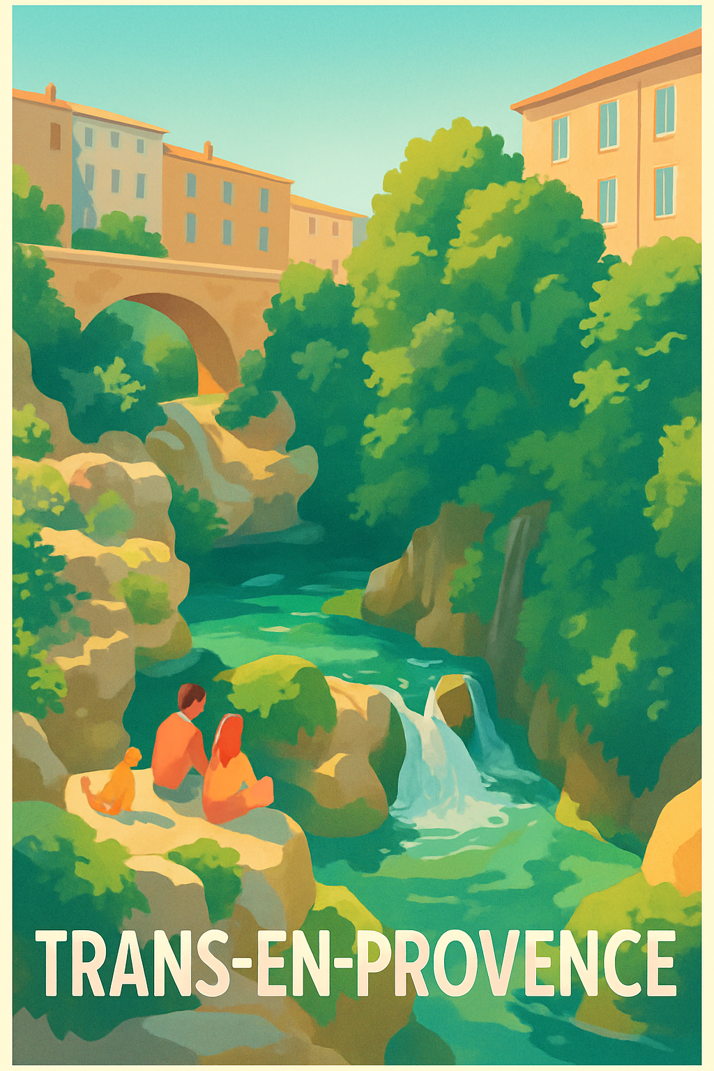 Affiche Trans-en-Provence — Havre de paix et nature préservée · poster d'art de Trans-en-Provence