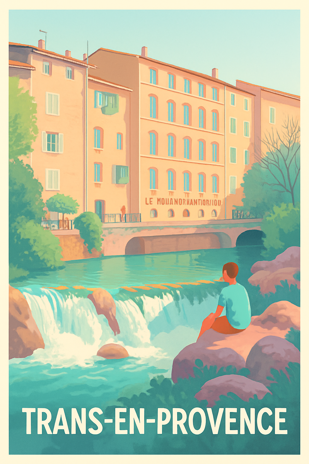 Var France Pas de Cadre / 20 × 30cm Affiche de Trans-en-Provence - Sérénité au fil de l'eau