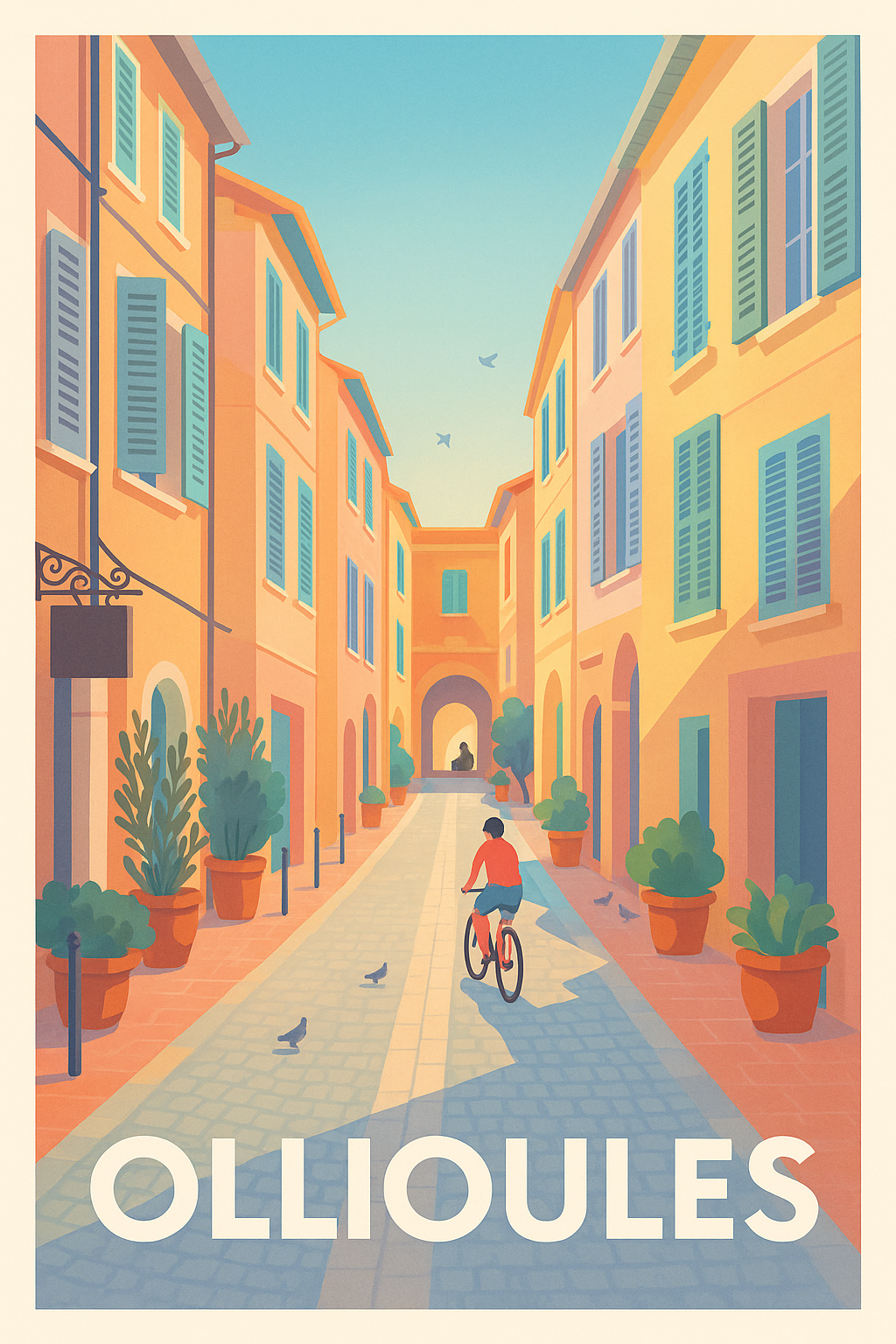 Var France Pas de Cadre / 20 × 30cm Affiche Ollioules - L'évasion douce au cœur des ruelles ensoleillées