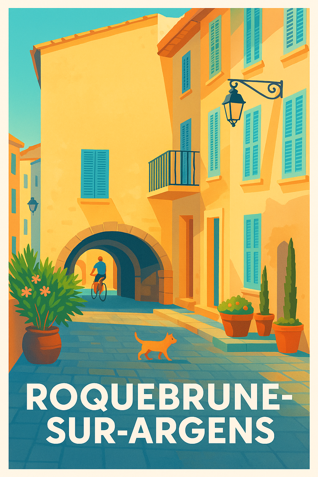 Affiche Roquebrune-sur-Argens — Charme et sérénité provençale · poster d'art de Roquebrune-sur-Argens