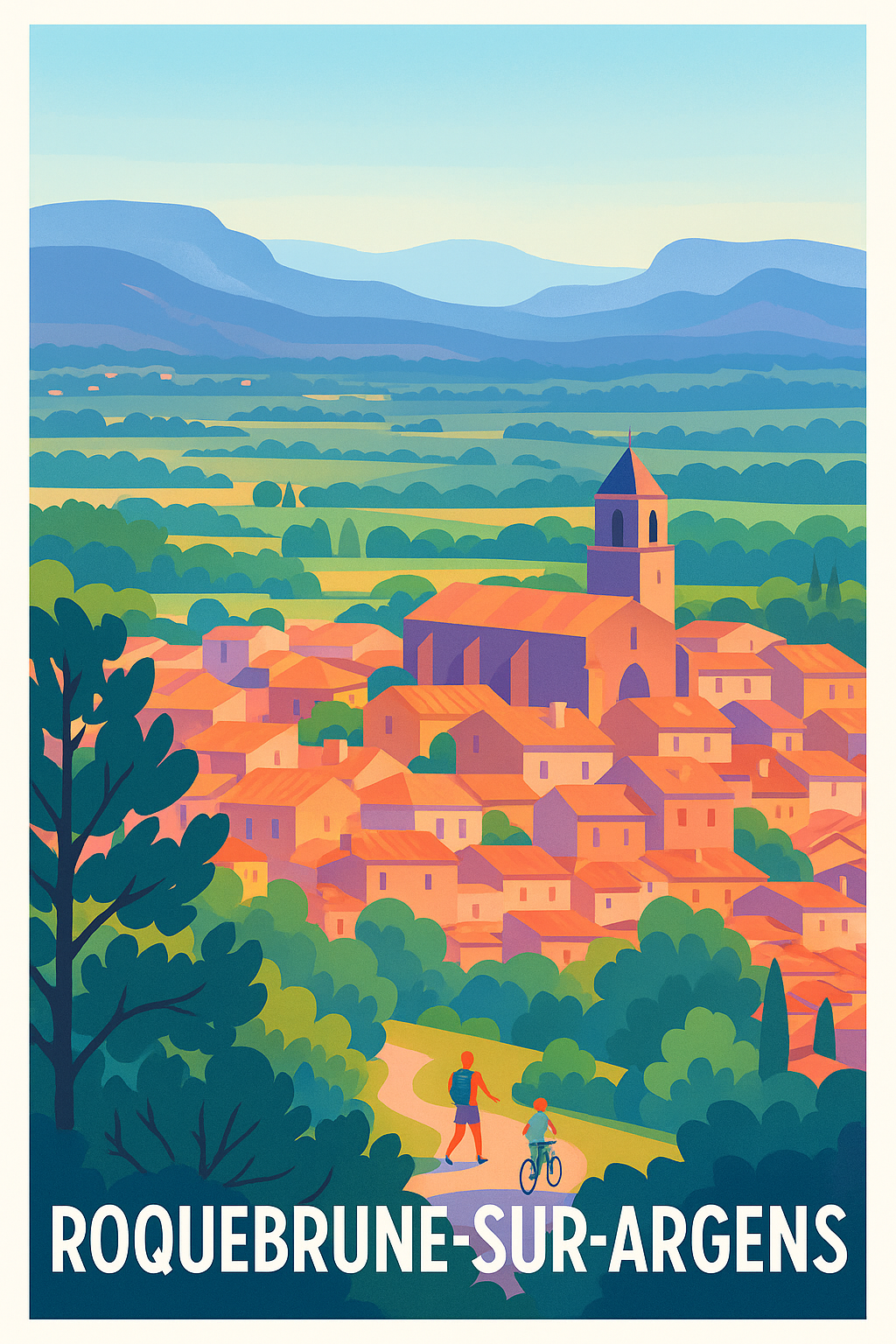 Var France Pas de Cadre / 20 × 30cm Affiche Roquebrune-sur-Argens - Charme Provençal et Douceur de Vivre