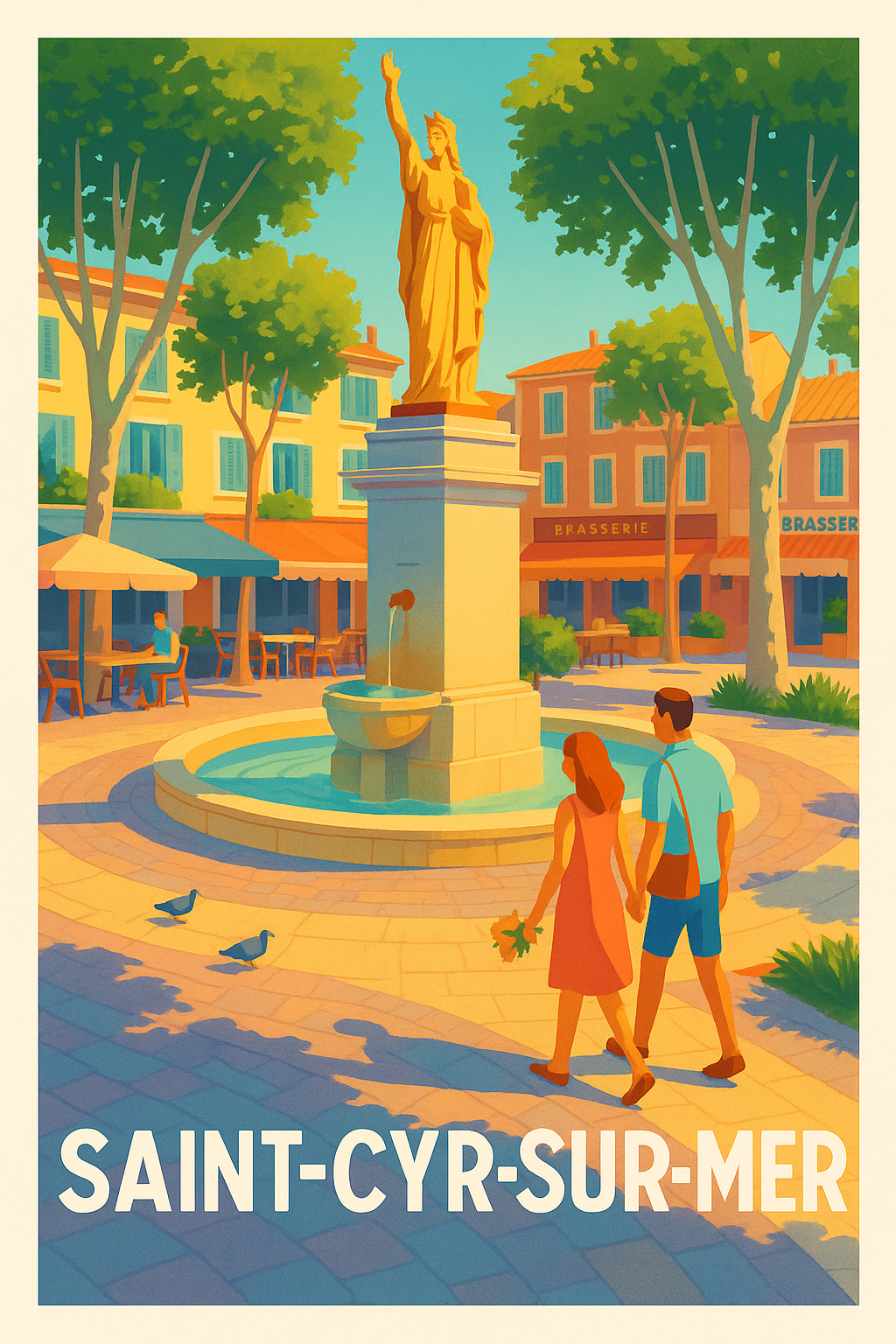 Affiche Saint-Cyr-sur-Mer — Charme Provençal ensoleillé · poster d'art de Saint-Cyr-sur-Mer