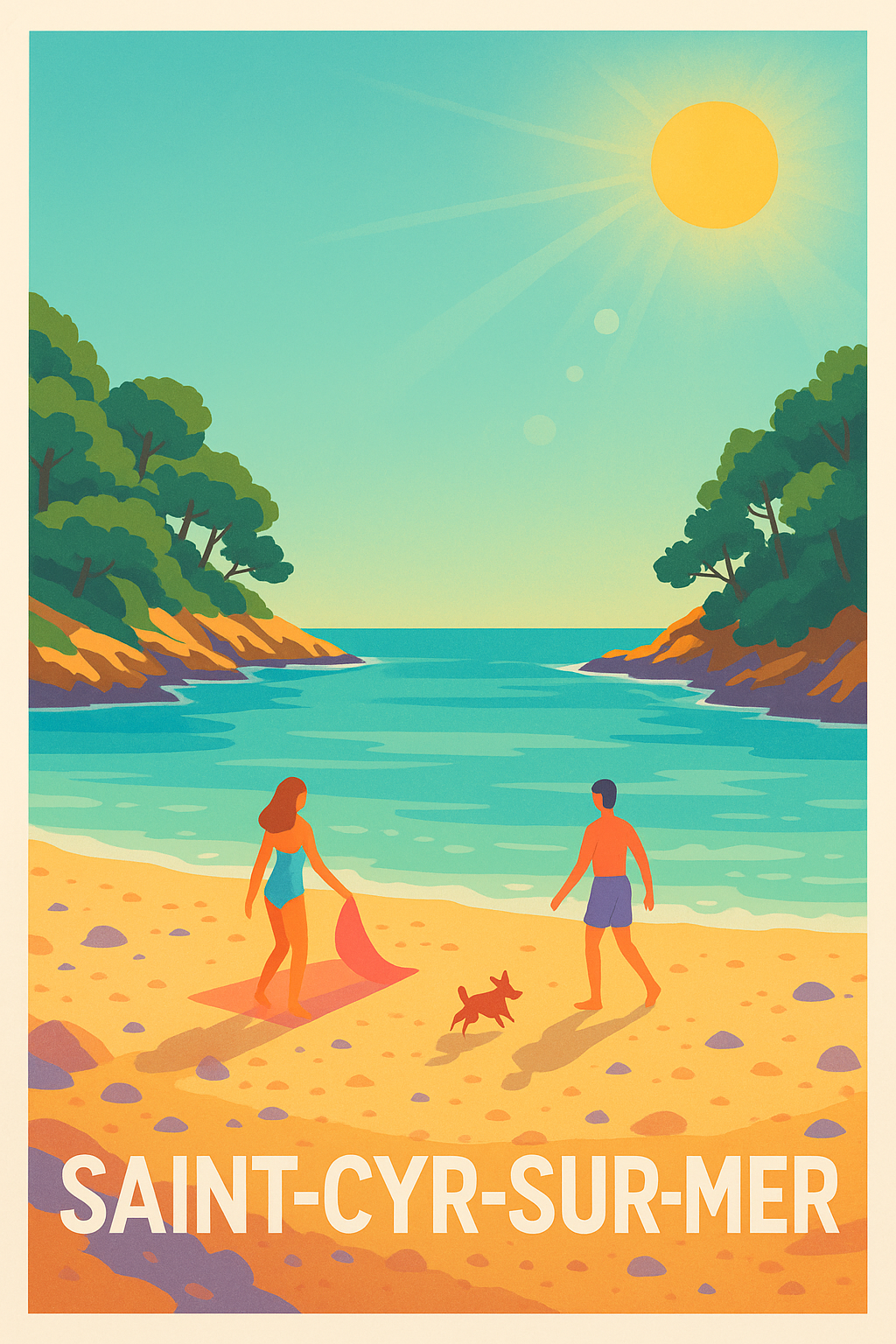 Affiche Saint-Cyr-sur-Mer — Escapade ensoleillée au bord de l'eau · poster d'art de Saint-Cyr-sur-Mer