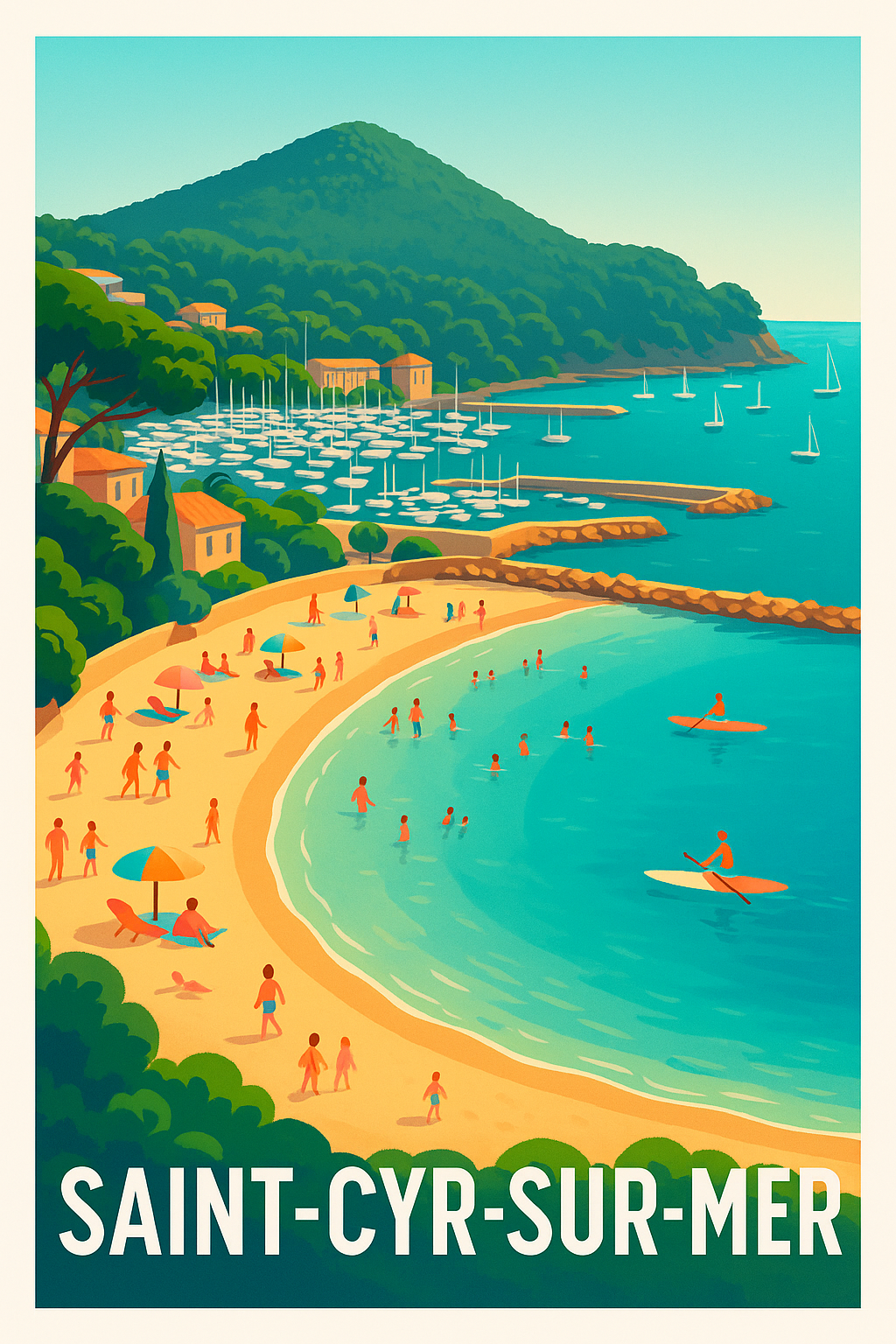 Affiche Saint-Cyr-sur-Mer — Évasion en bord de mer Méditerranéenne · poster d'art de Saint-Cyr-sur-Mer