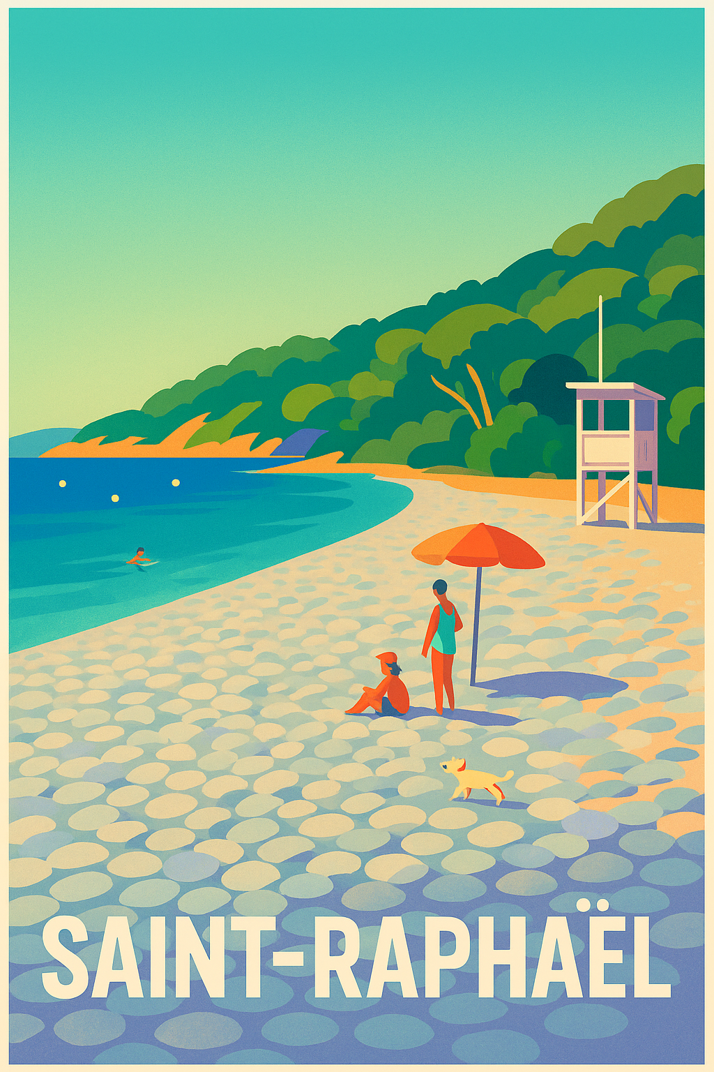 Affiche Saint-Raphaël — Douceur méditerranéenne en bord de mer · poster d'art de Saint-Raphaël
