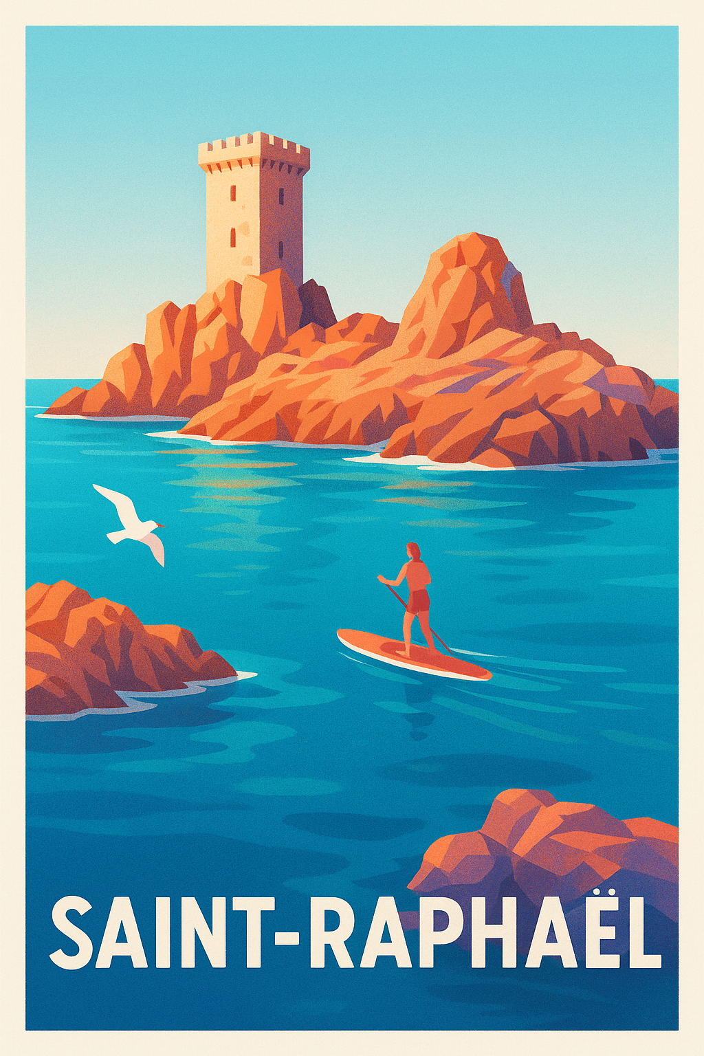 Affiche Saint-Raphaël — L'évasion marine au cœur de la Côte d'Azur · poster d'art de Saint-Raphaël