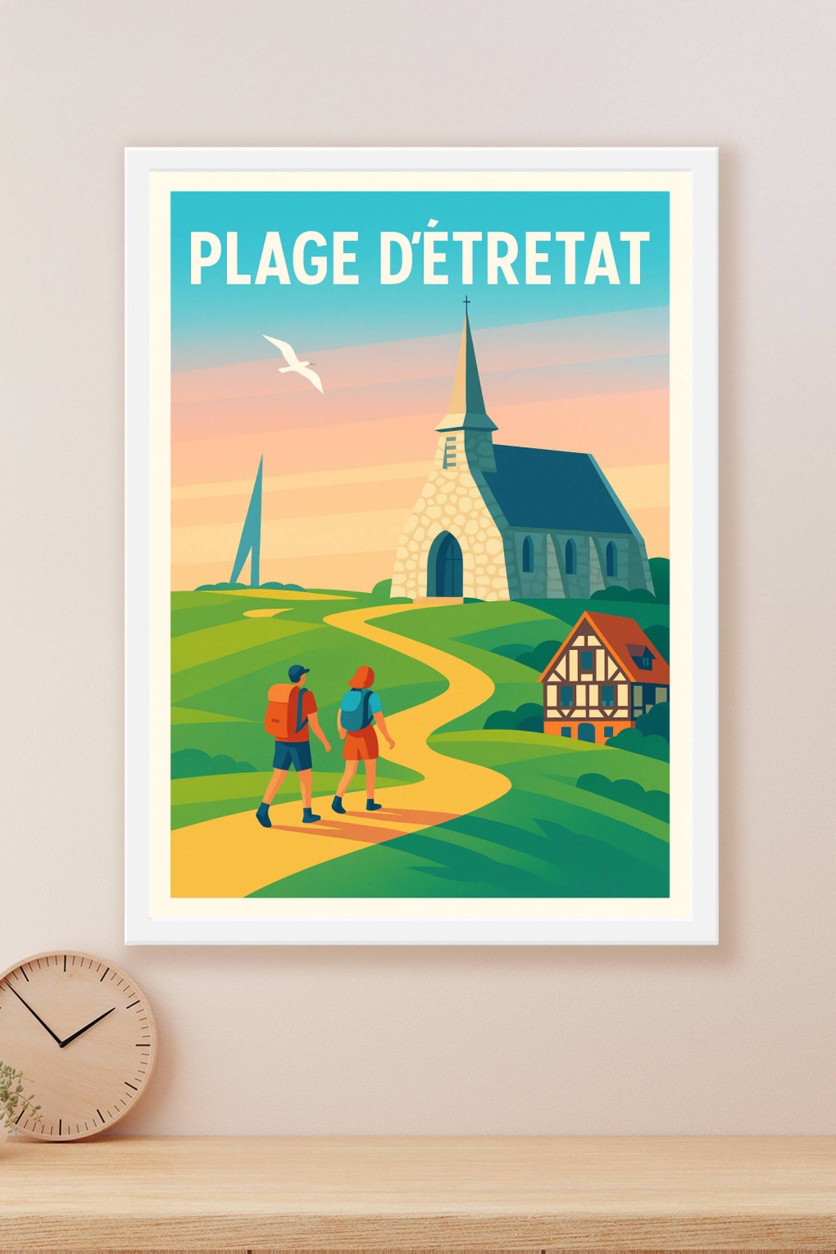 Affiche de Plage d'Étretat - L'élégance sauvage de la côte normande