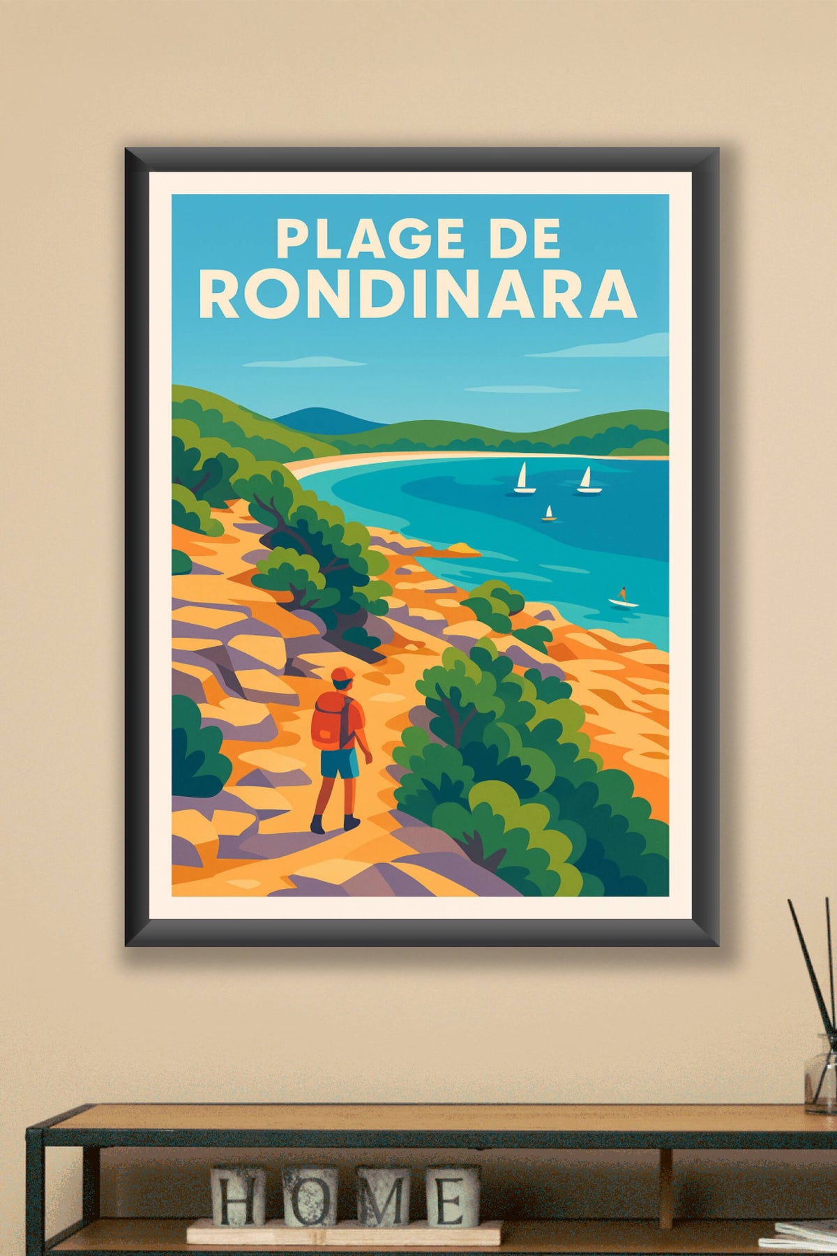 Affiche de Plage de Rondinara - Évasion turquoise au cœur de la Corse