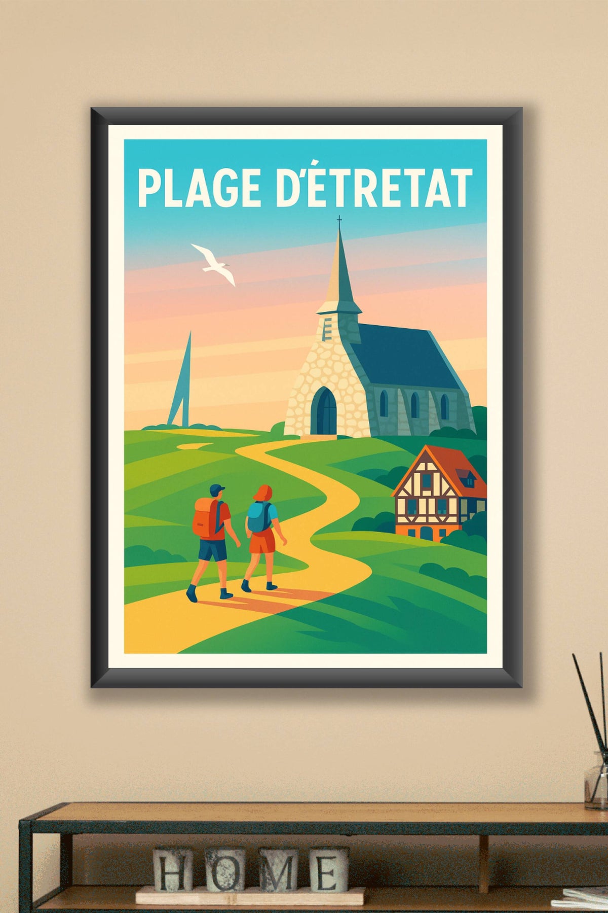 Affiche de Plage d'Étretat - L'élégance sauvage de la côte normande