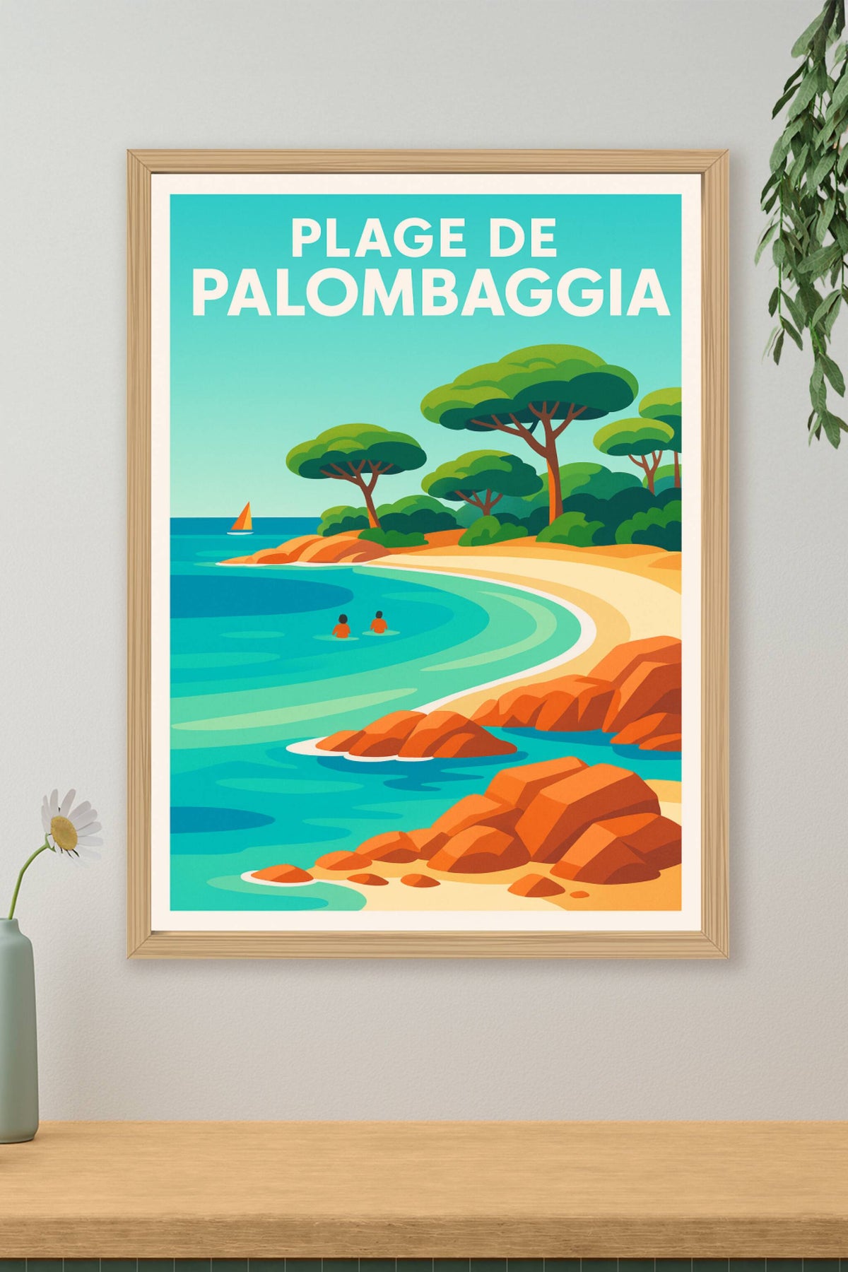 Affiche de Plage de Palombaggia - L'éclat de la Corse dans votre intérieur