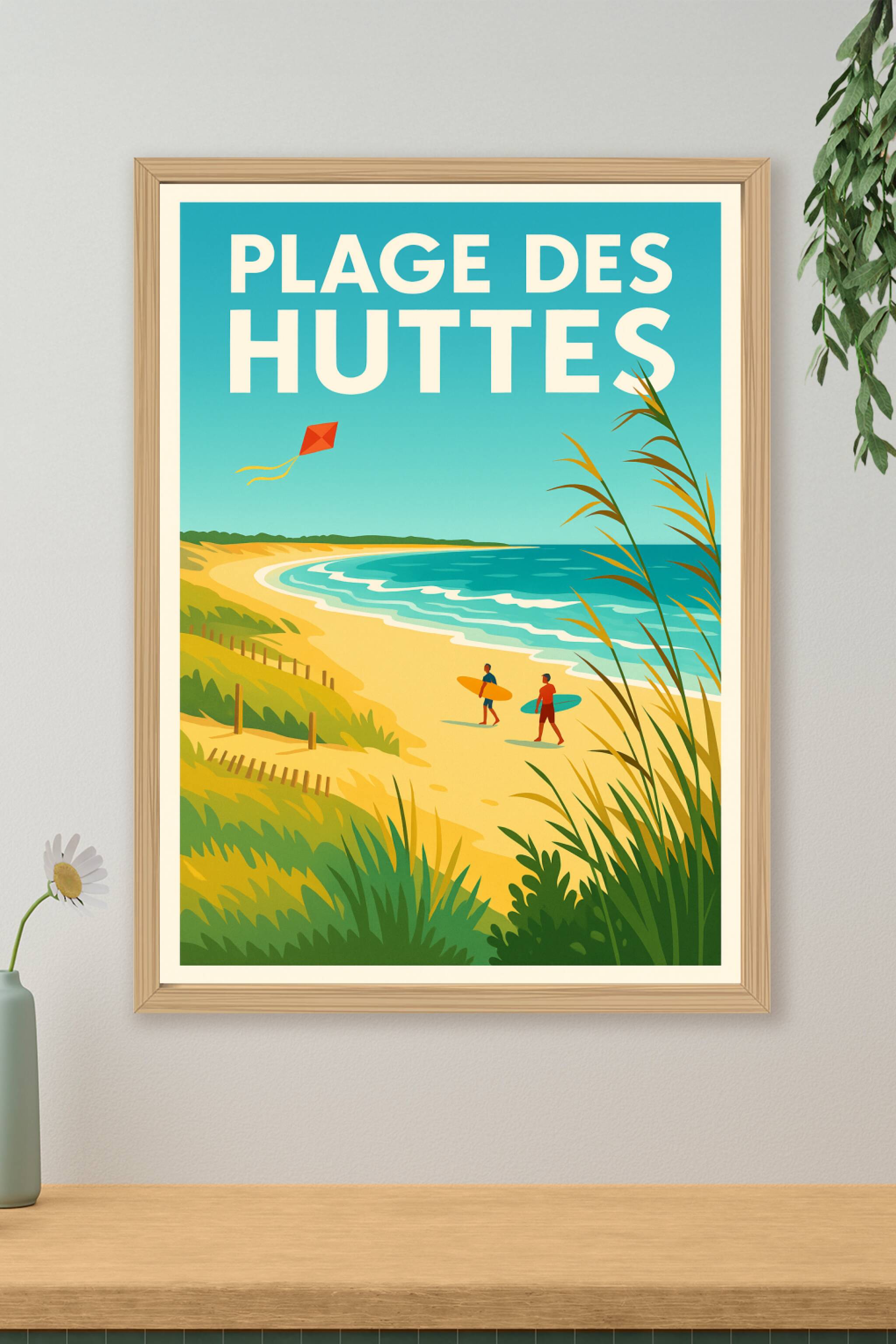 Affiche de Plage des Huttes - L'esprit surf et sauvage de l'Île d'Oléron