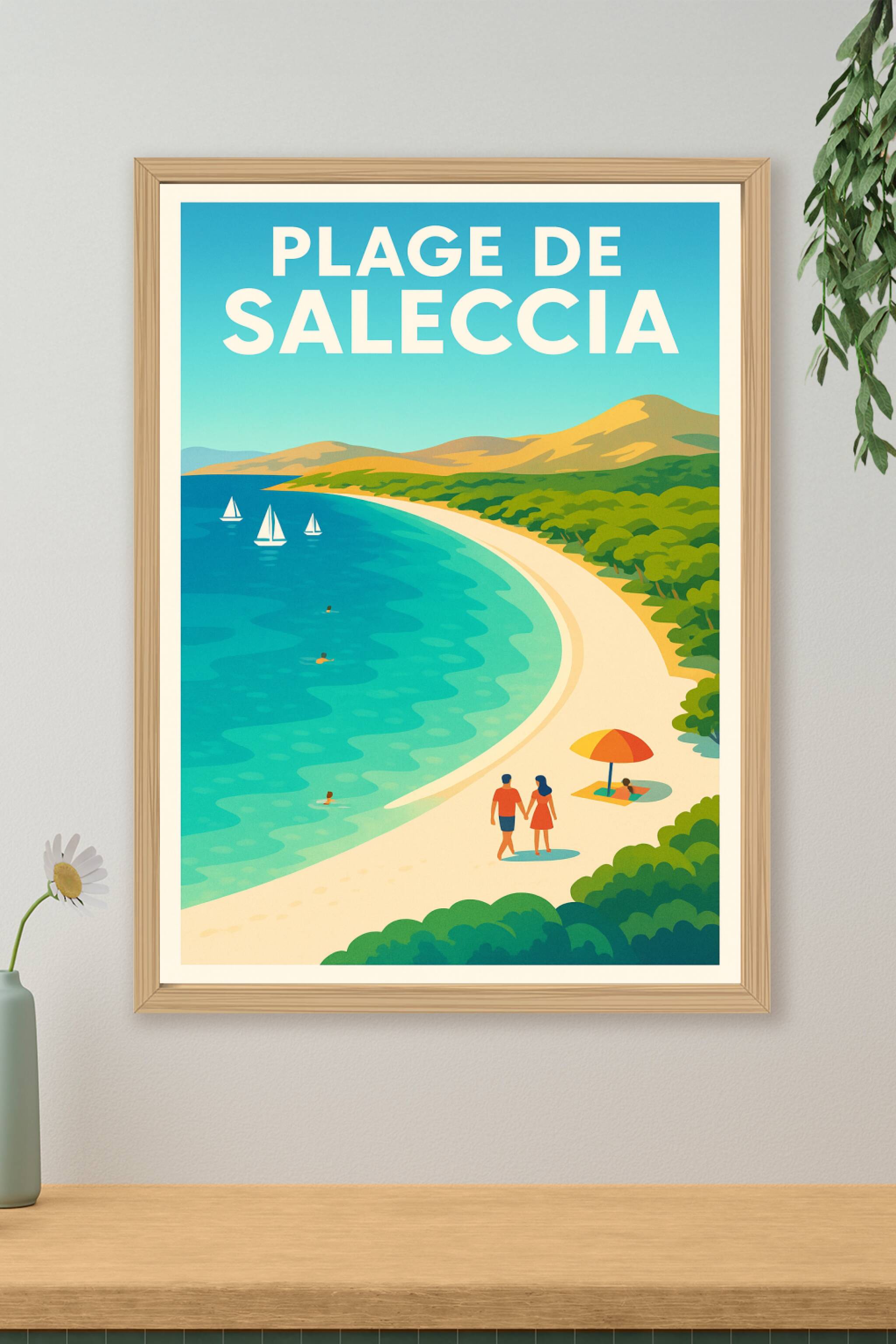 Affiche de Plage de Saleccia - Un paradis sauvage en Corse