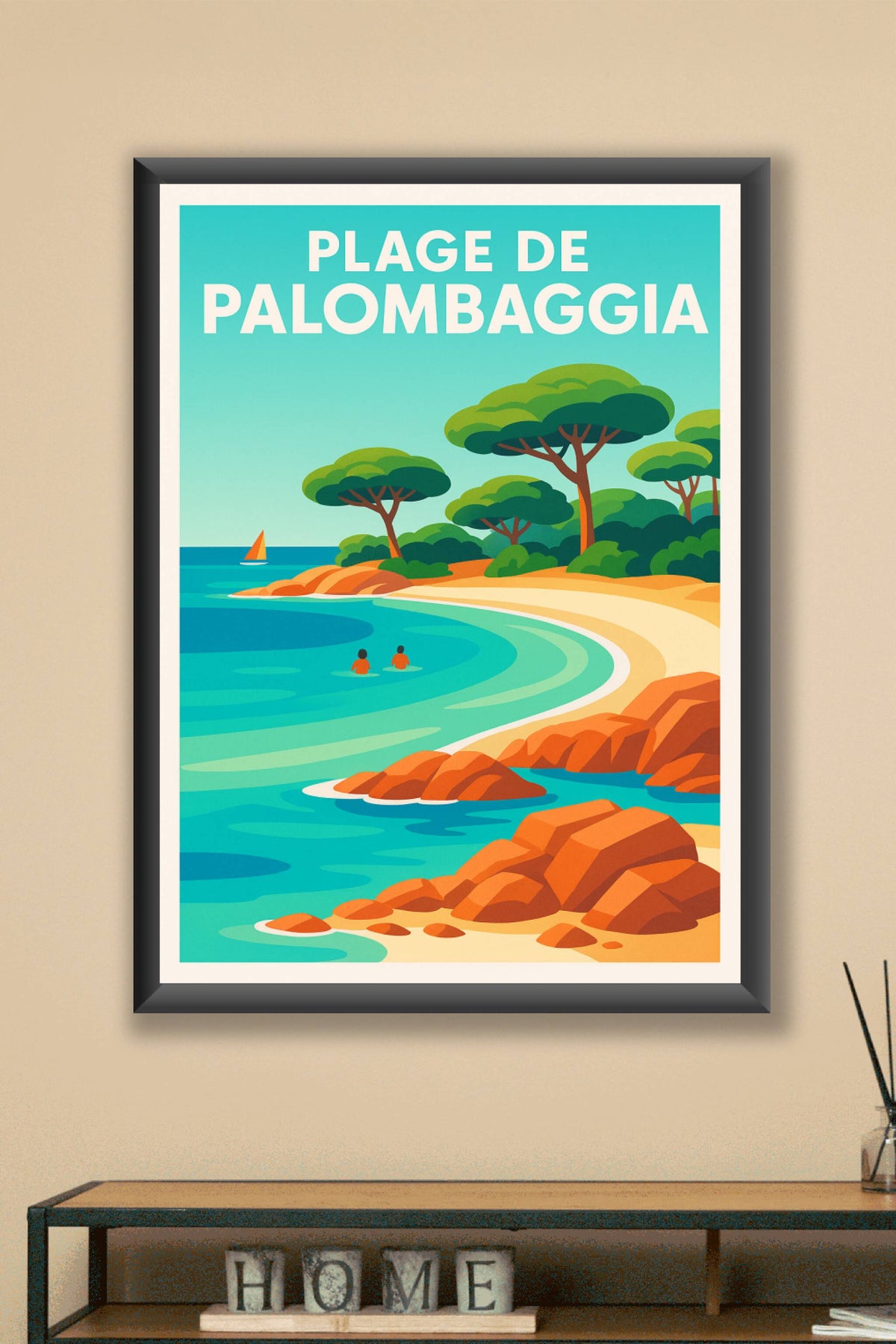 Affiche de Plage de Palombaggia - L'éclat de la Corse dans votre intérieur