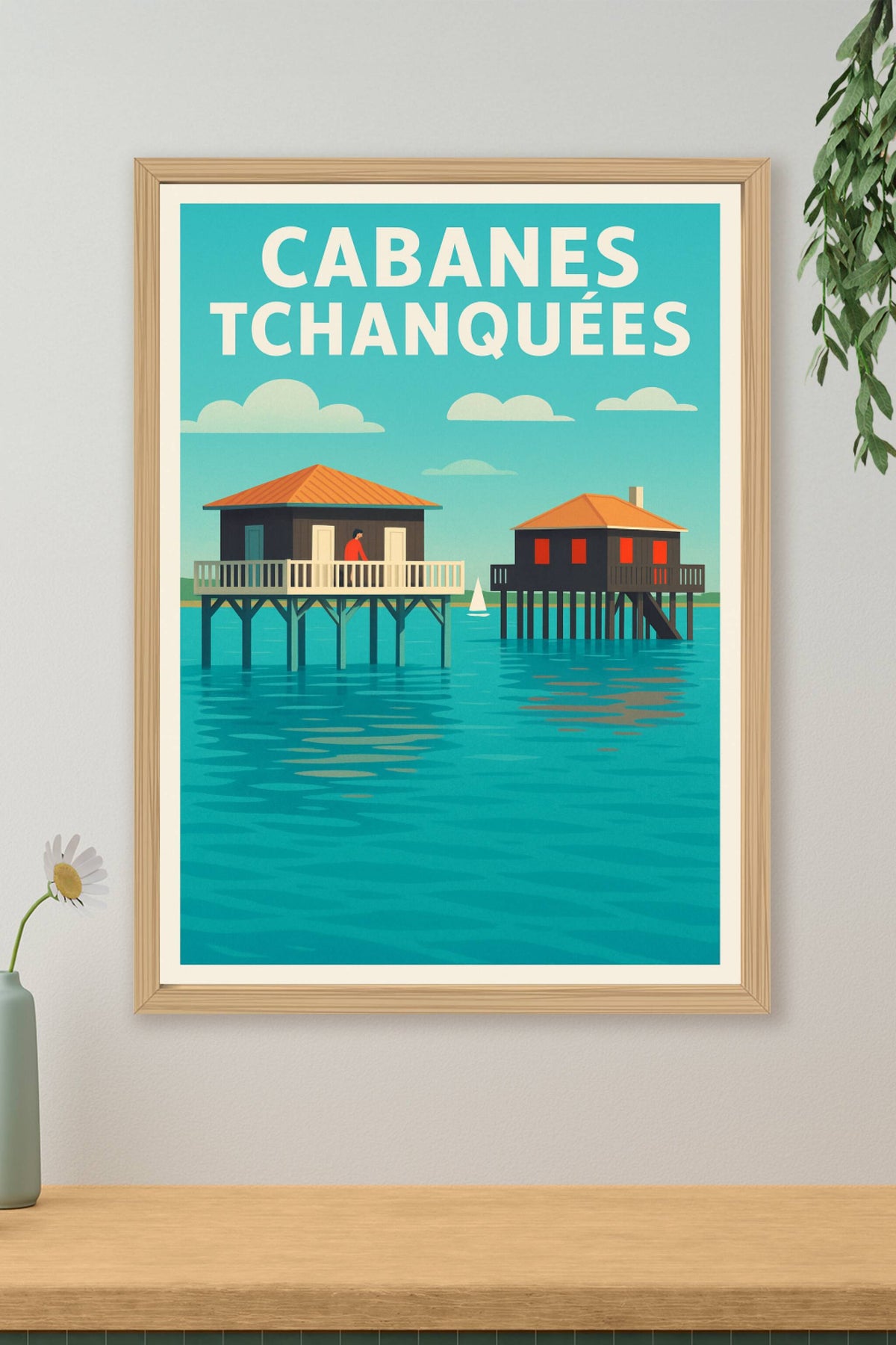 Affiche de Cabanes Tchanquées - L'élégance du Bassin d'Arcachon sur vos murs