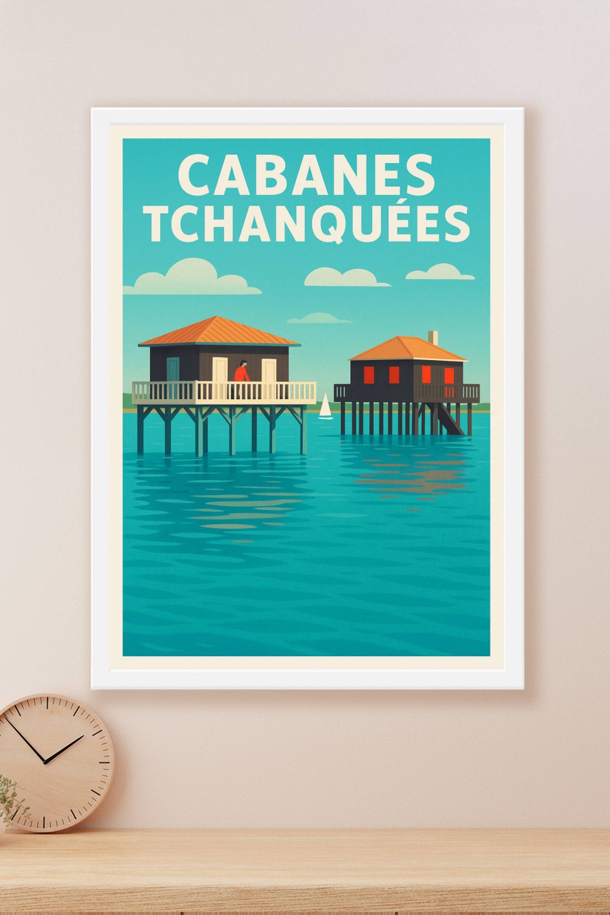 Affiche de Cabanes Tchanquées - L'élégance du Bassin d'Arcachon sur vos murs
