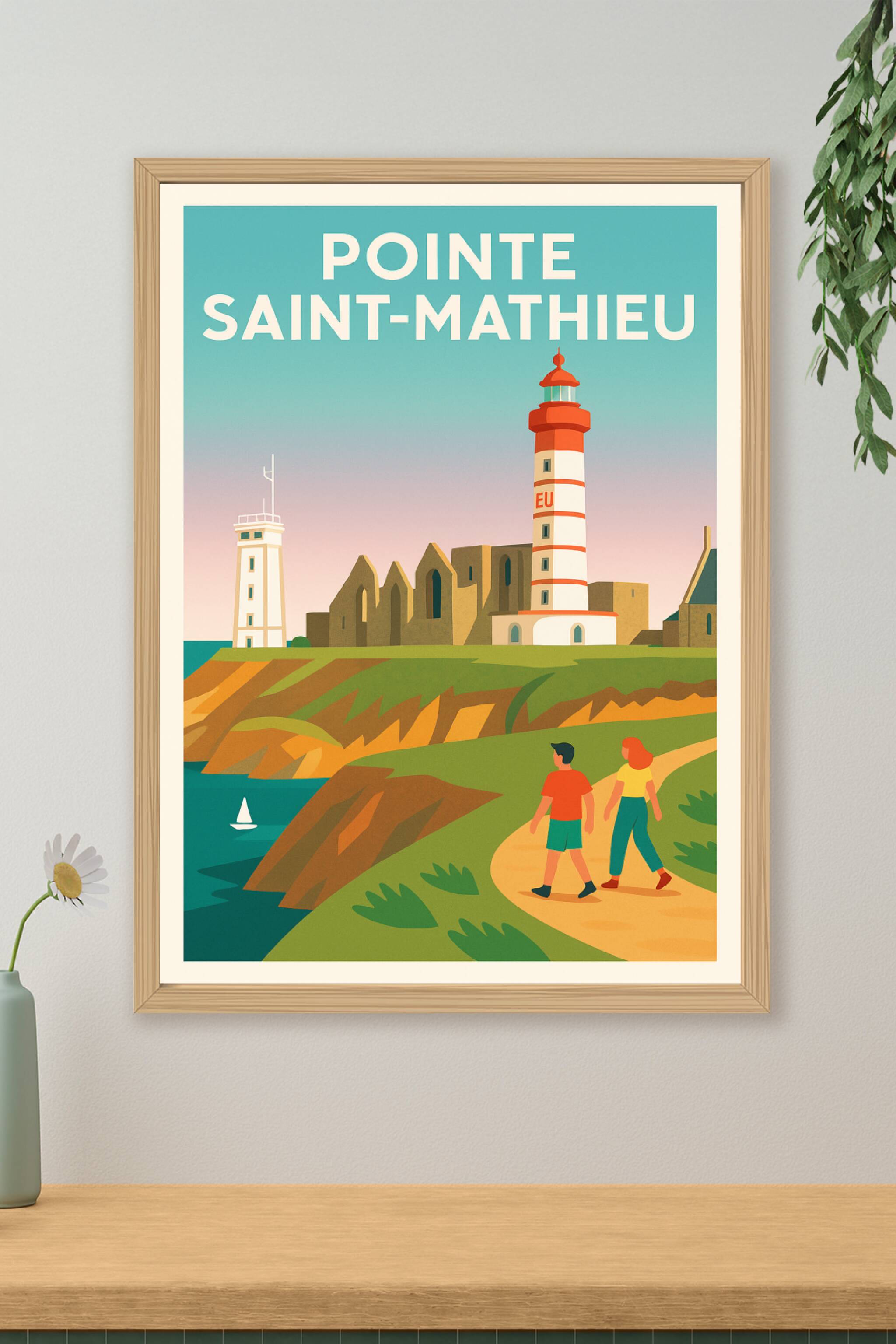 Affiche de Pointe Saint-Mathieu - L'éclat majestueux du phare breton