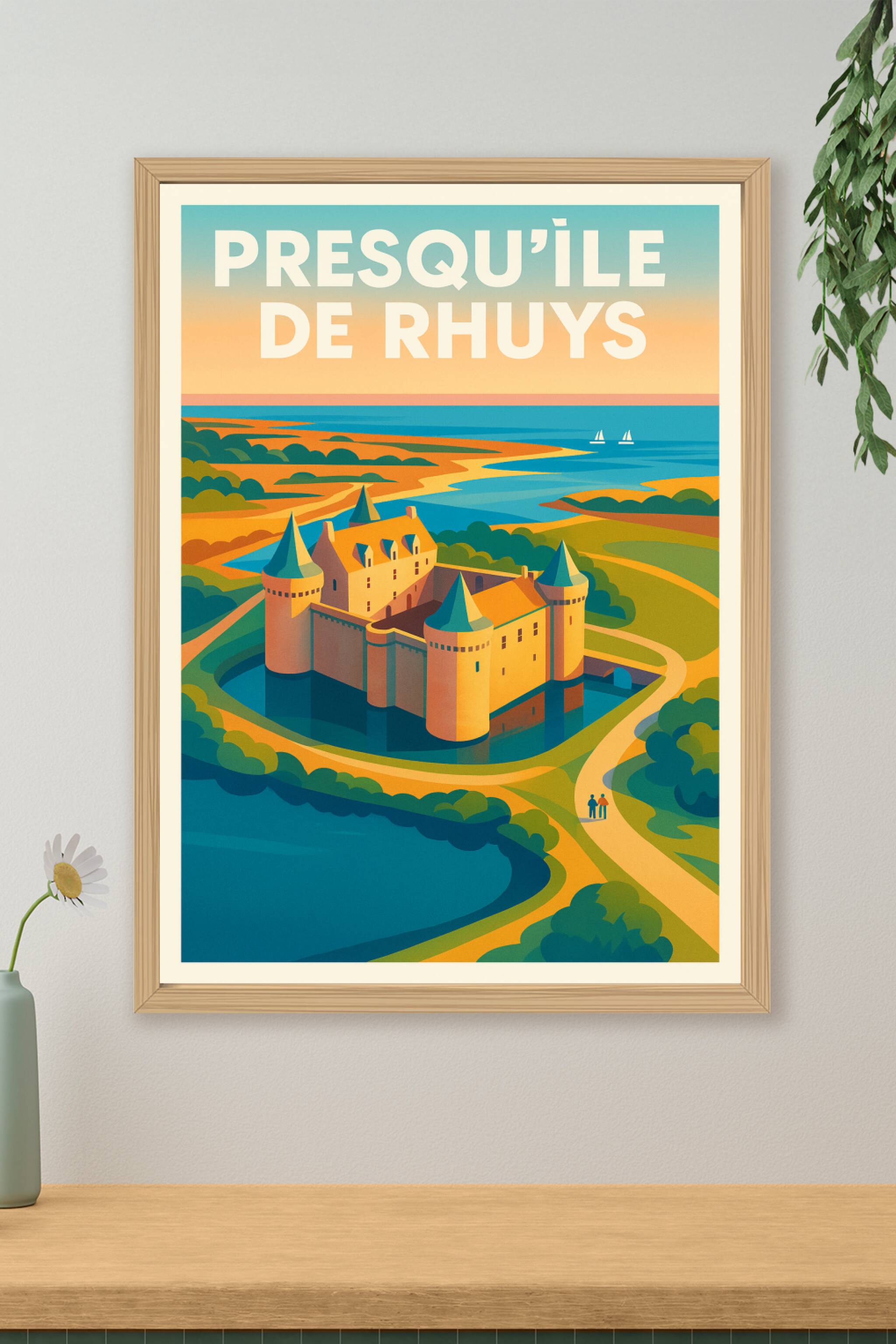 Affiche de Presqu'île de Rhuys - L'élégance du Château de Suscinio entre terre et mer
