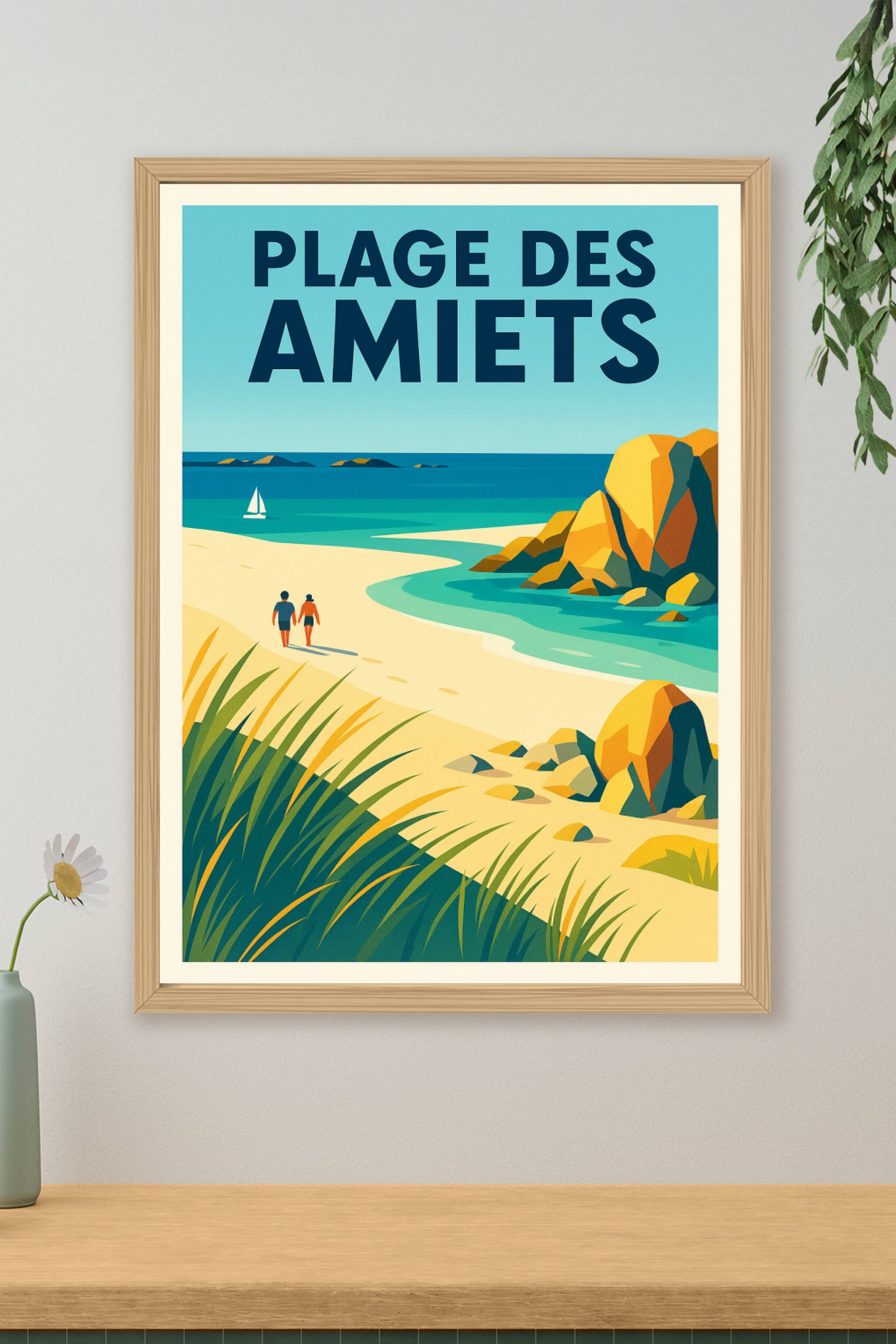 Affiche de Plage des Amiets - L'éclat sauvage du littoral breton